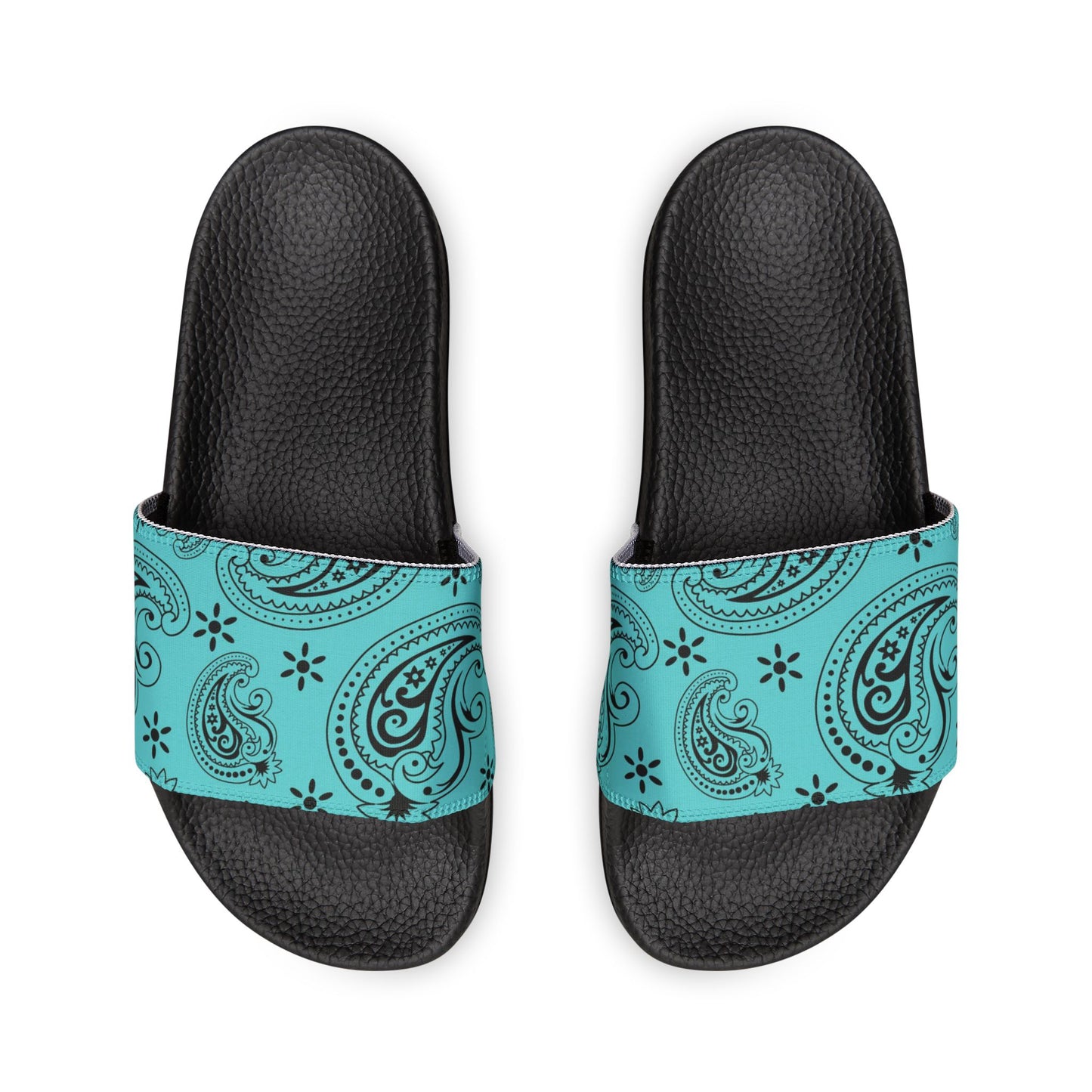 "Teal Paisley Treasure" Men's Beach Sandals - Island Vibes For Life