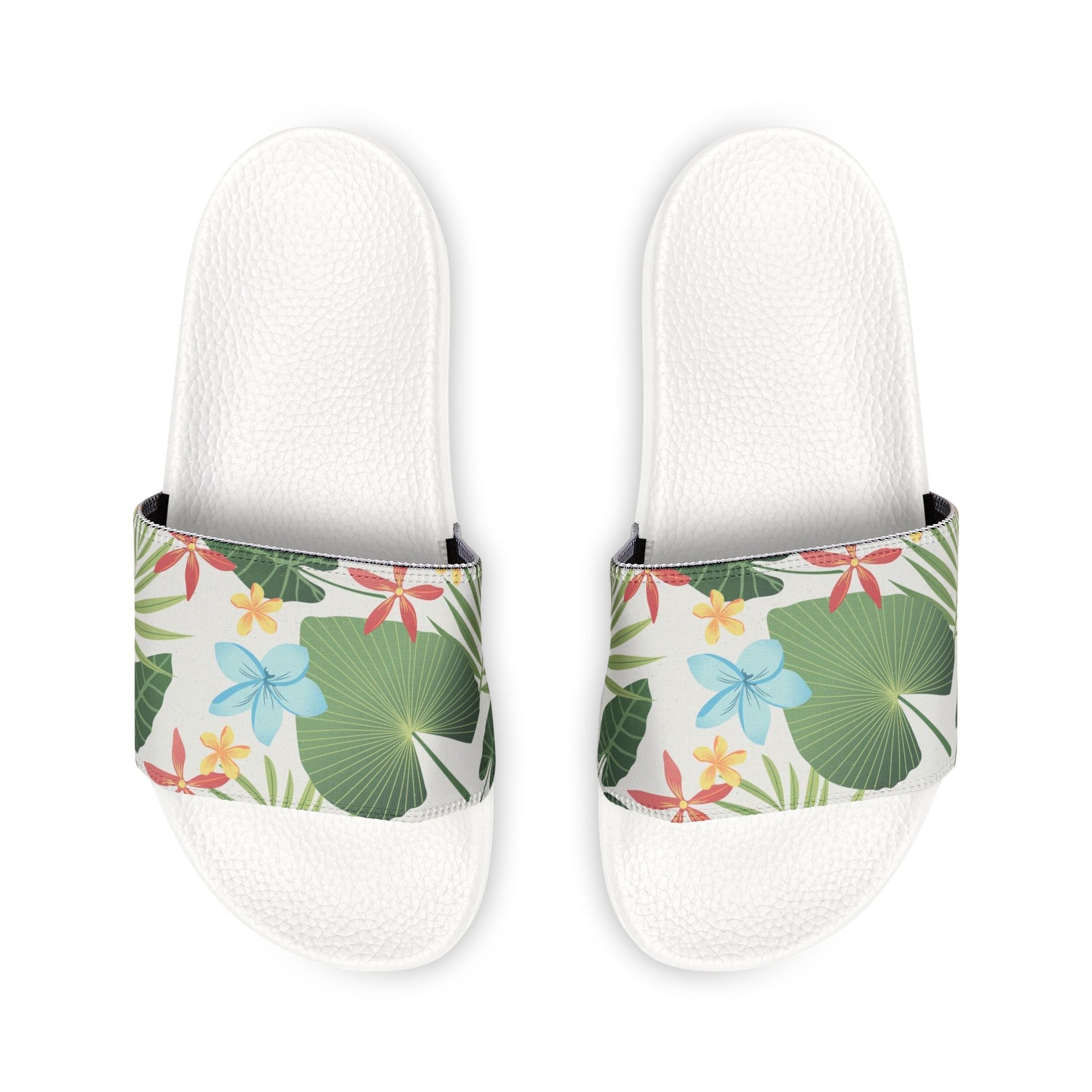 "Caribbean Leaf Carnival" Men's Beach Sandals - Island Vibes For Life