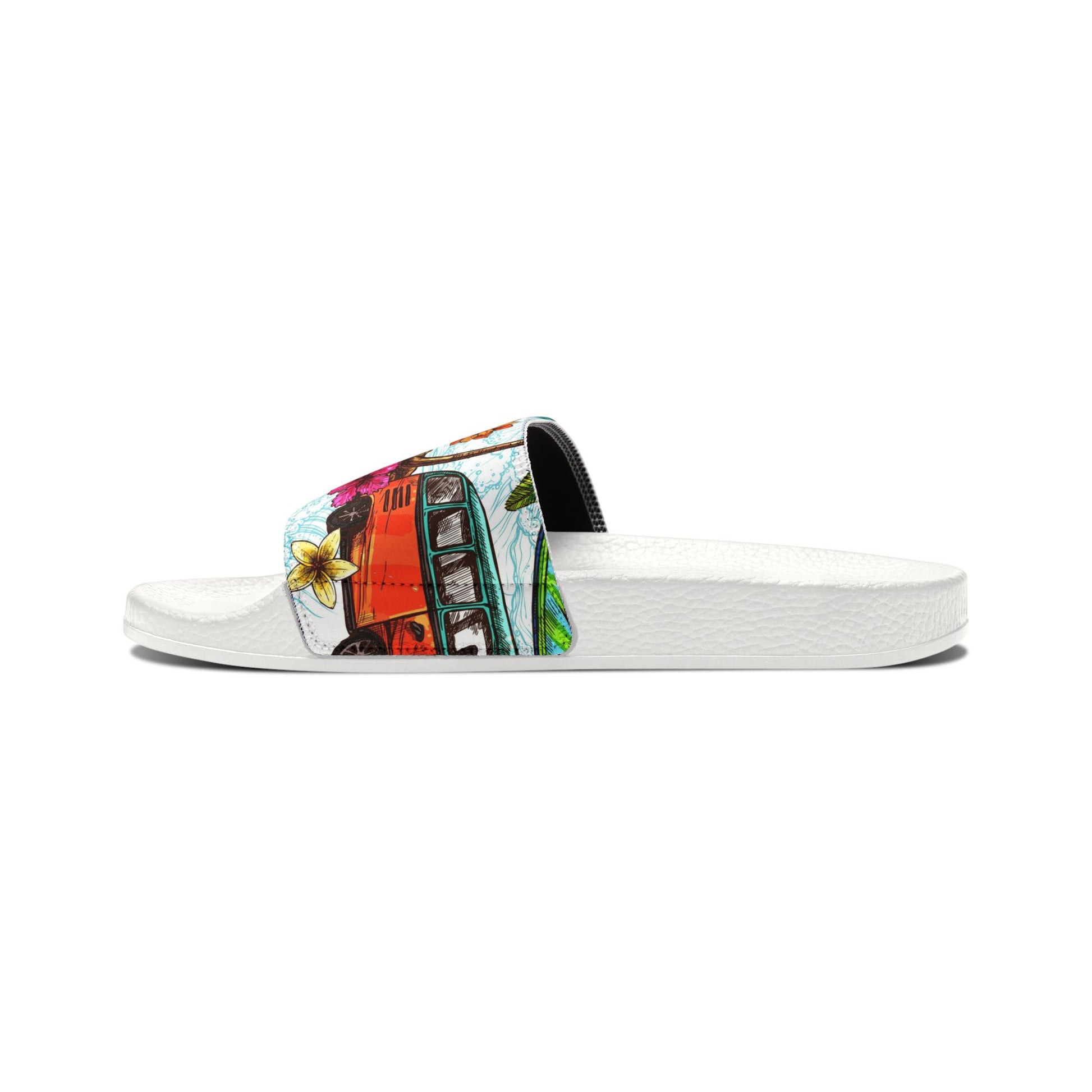"Microbus and Surfboards" Women's Beach Sandals - Island Vibes For Life