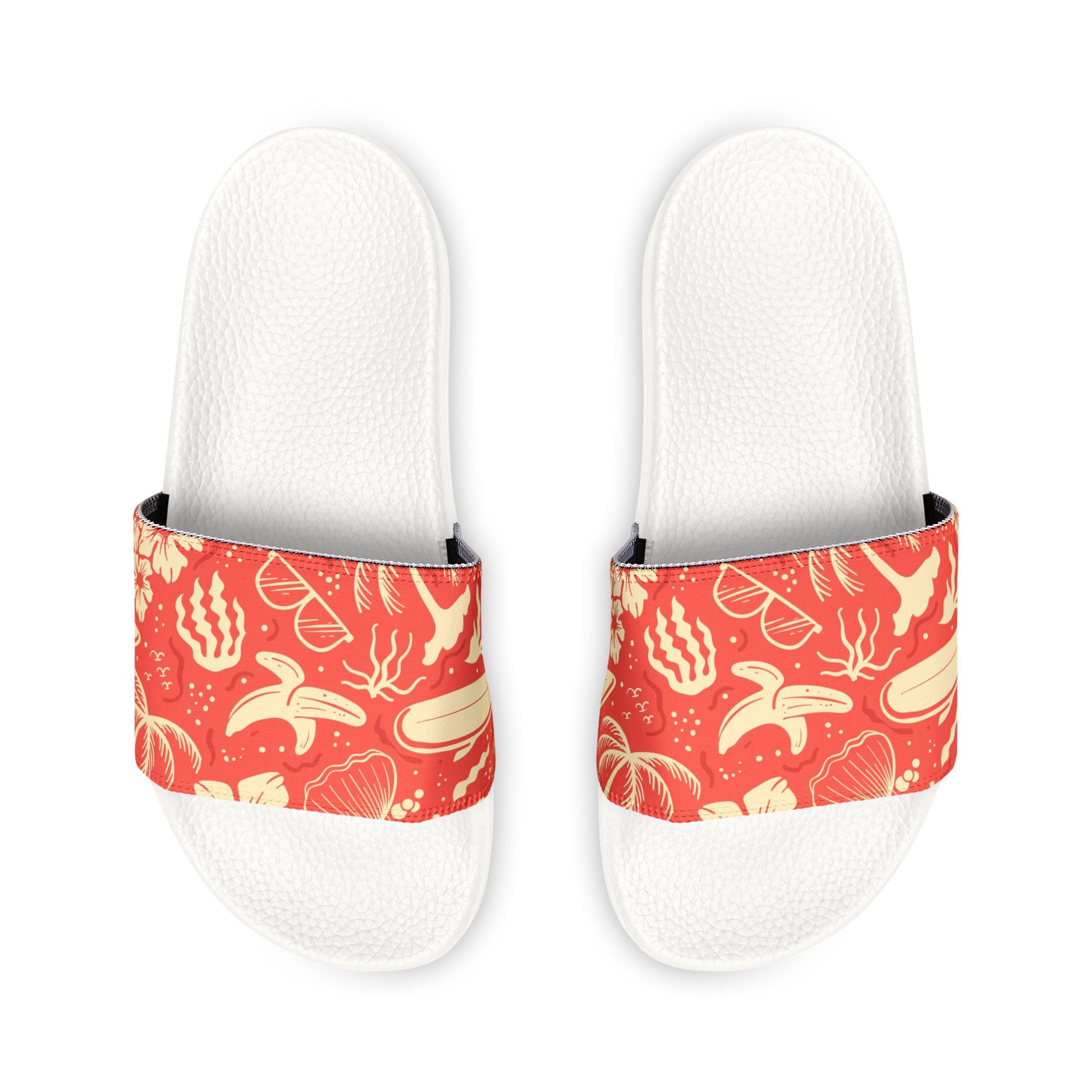 "Tropical Radiance in Red" Men's Beach Sandals - Island Vibes For Life