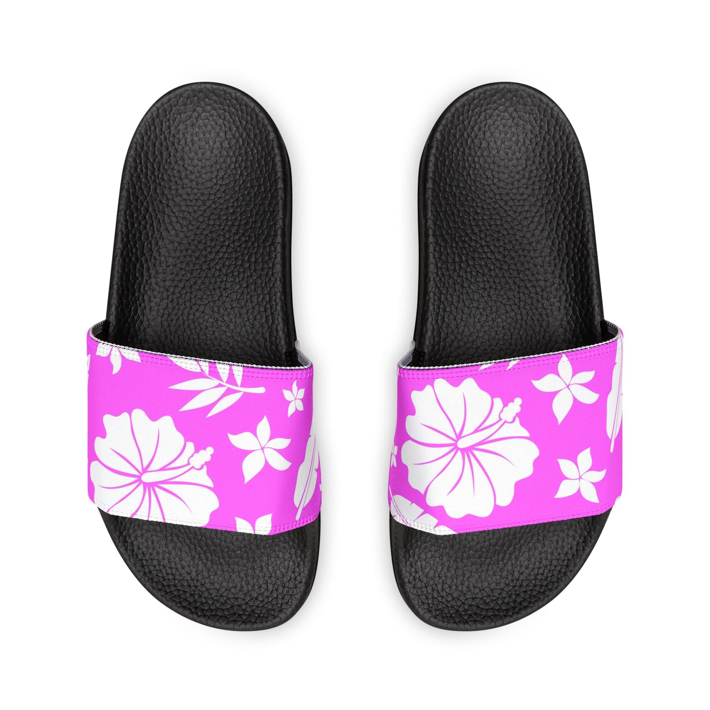 "White Hibiscus Escape" Men's Beach Sandals - Island Vibes For Life
