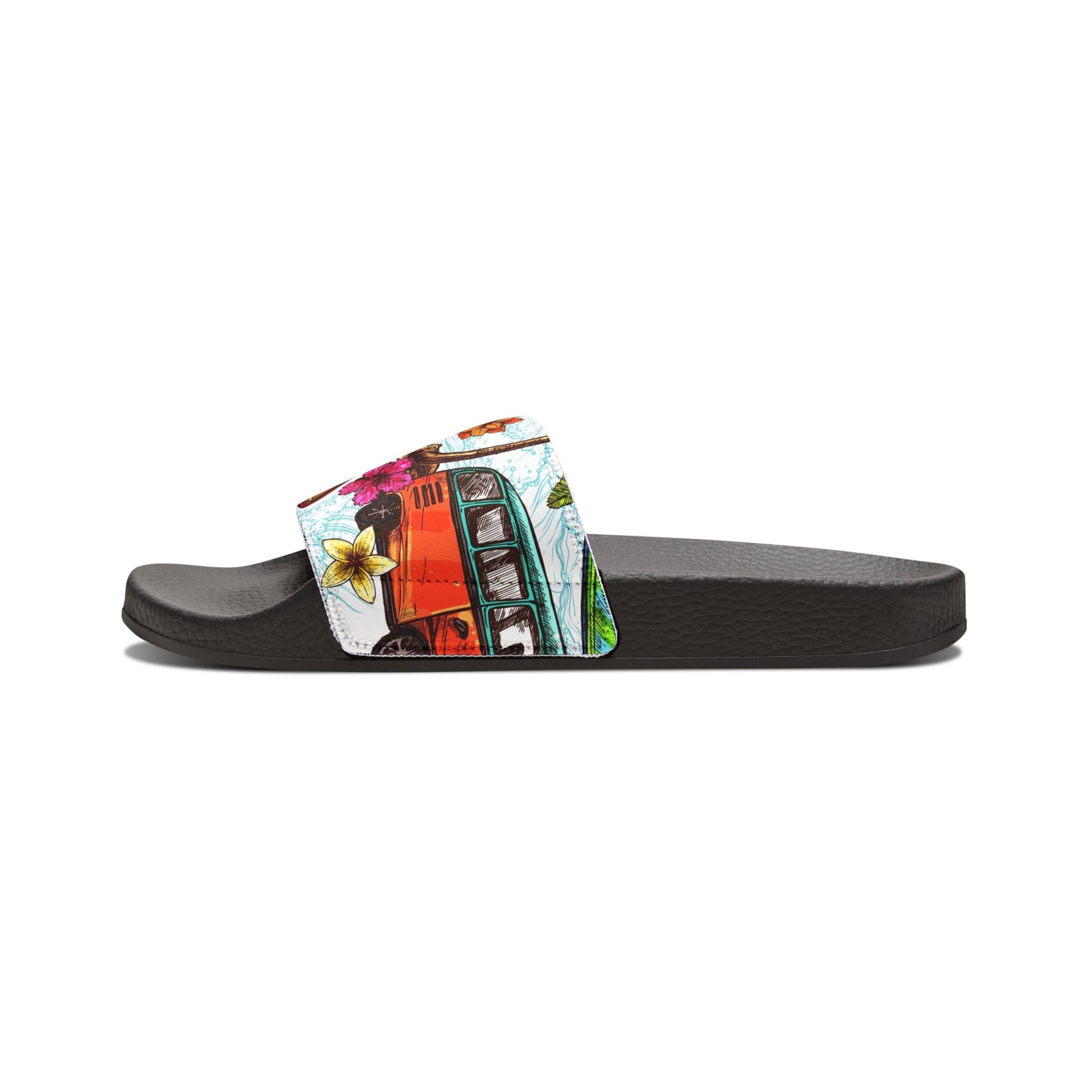 "Microbus and Surfboards" Women's Beach Sandals - Island Vibes For Life