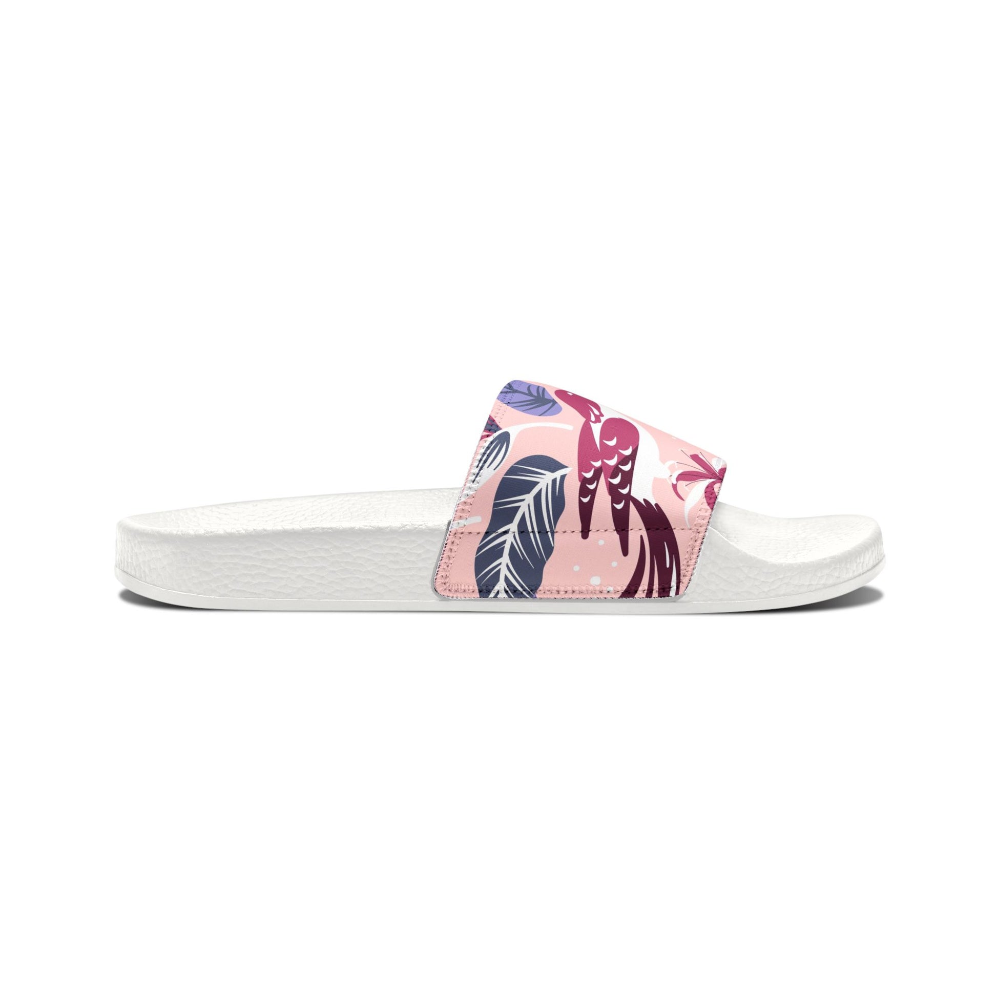 "Tropical Avian Whispers: Pink Paradise" Men's Beach Sandals - Island Vibes For Life