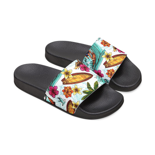 "Microbus and Surfboards" Men's Beach Sandals - Island Vibes For Life