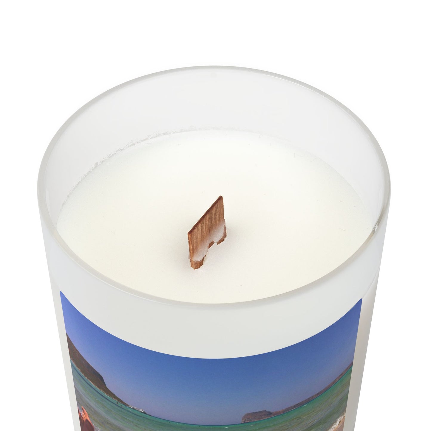 Beachfront Bliss Frosted Glass Candle - 11oz - Perfect for Relaxation and Home Decor