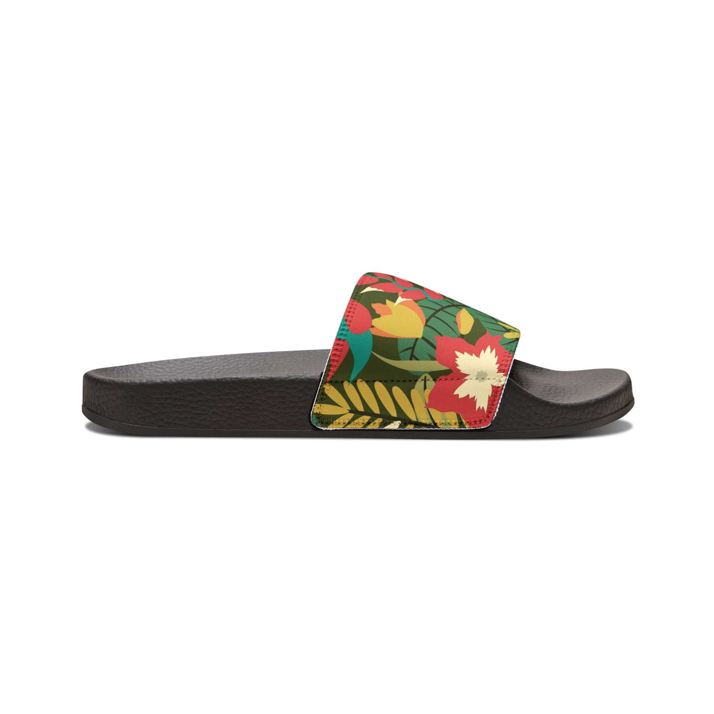 "Verde Vista: A Botanical Fantasy" Men's Beach Sandals - Island Vibes For Life