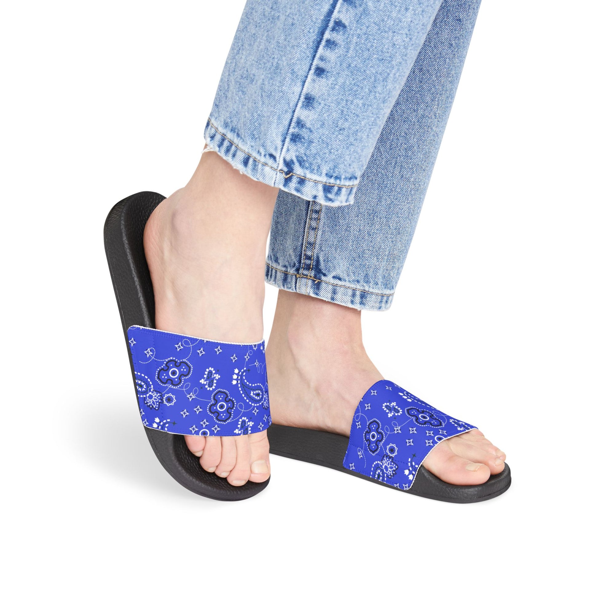 "Blue Paisley Bliss" Women's Beach Sandals - Island Vibes For Life