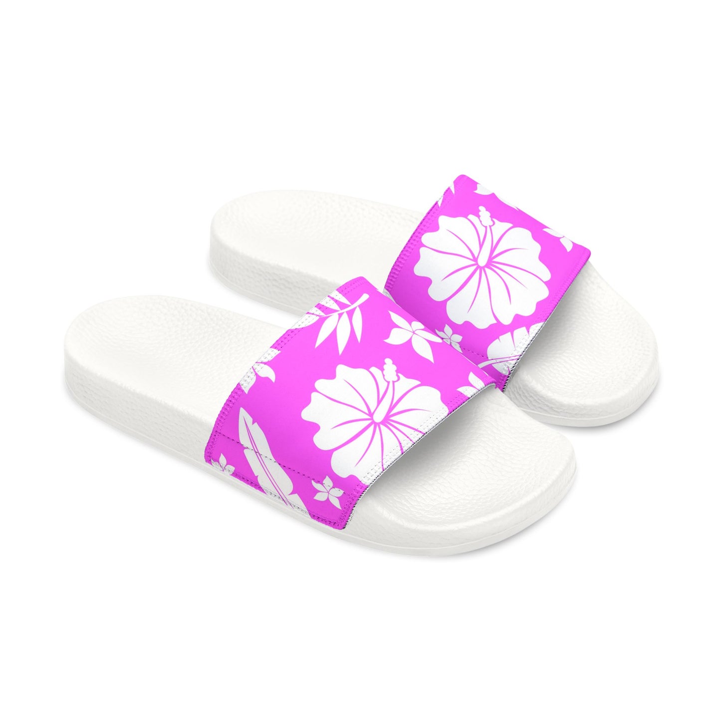 "White Hibiscus Escape" Men's Beach Sandals - Island Vibes For Life