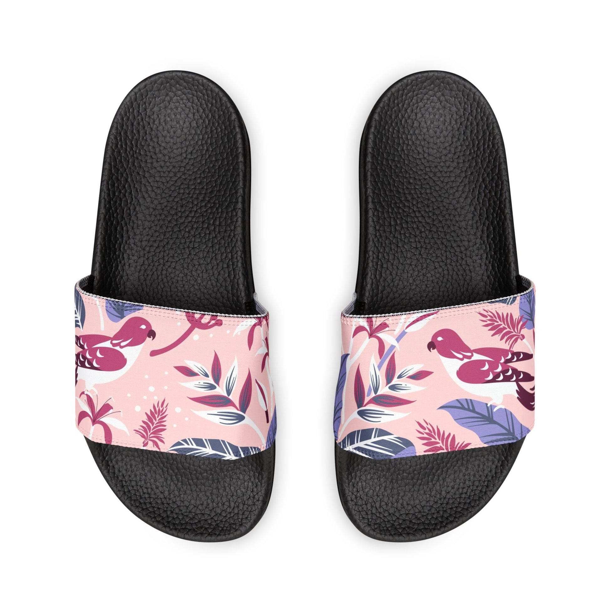 "Tropical Avian Whispers: Pink Paradise" Women's Beach Sandals - Island Vibes For Life