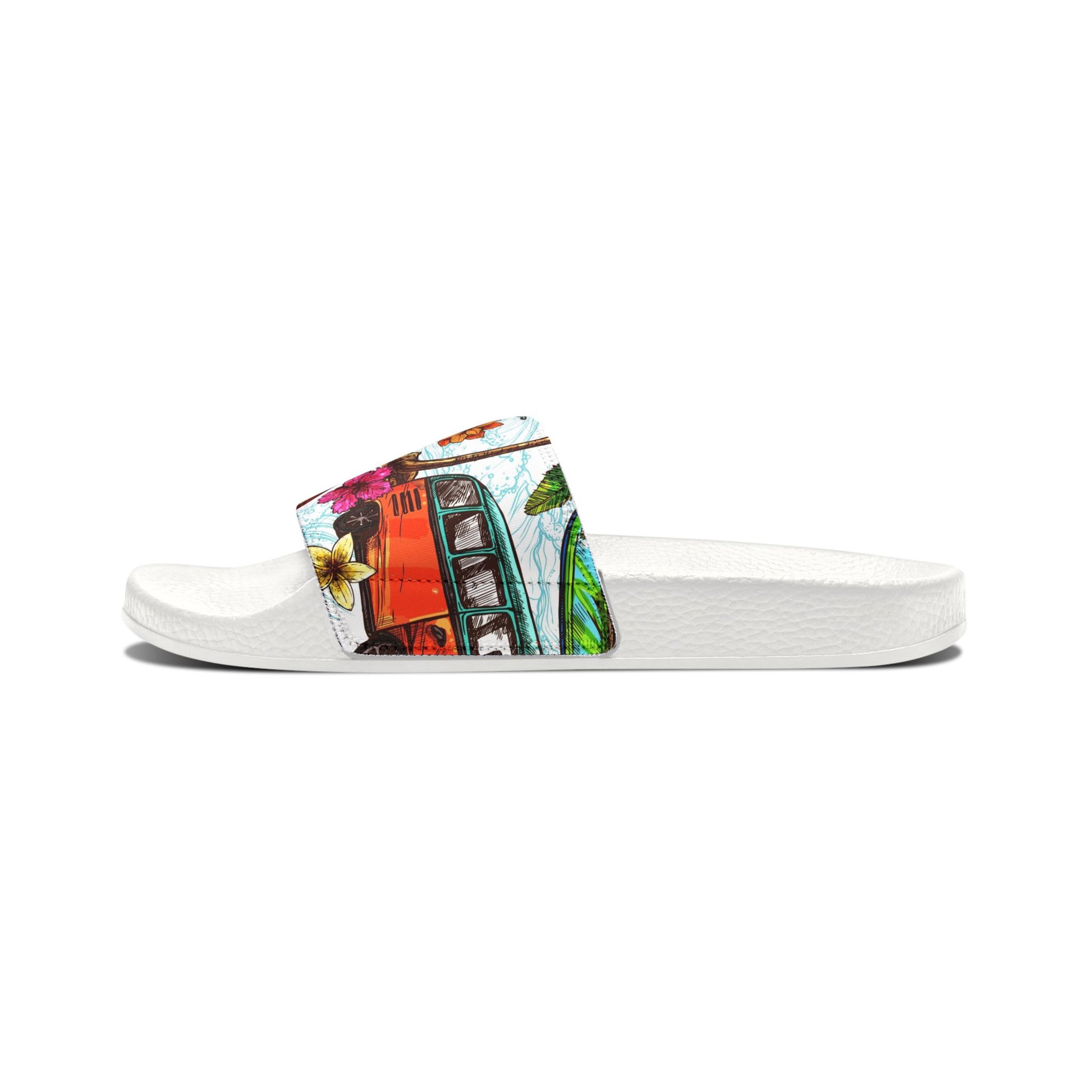 "Microbus and Surfboards" Men's Beach Sandals - Island Vibes For Life