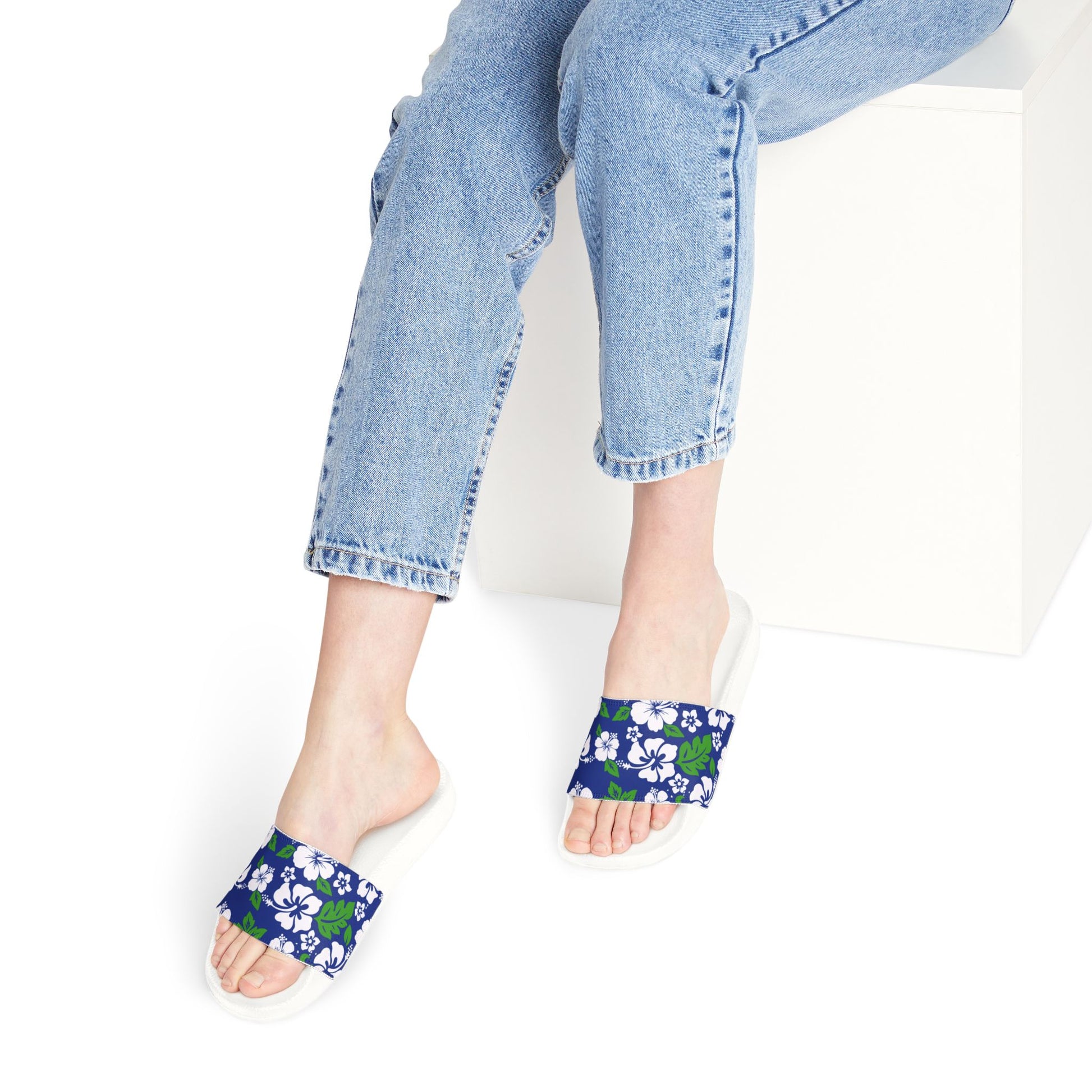 "Aloha Spirit Blooms" Women's Slide Sandals - Island Vibes For Life