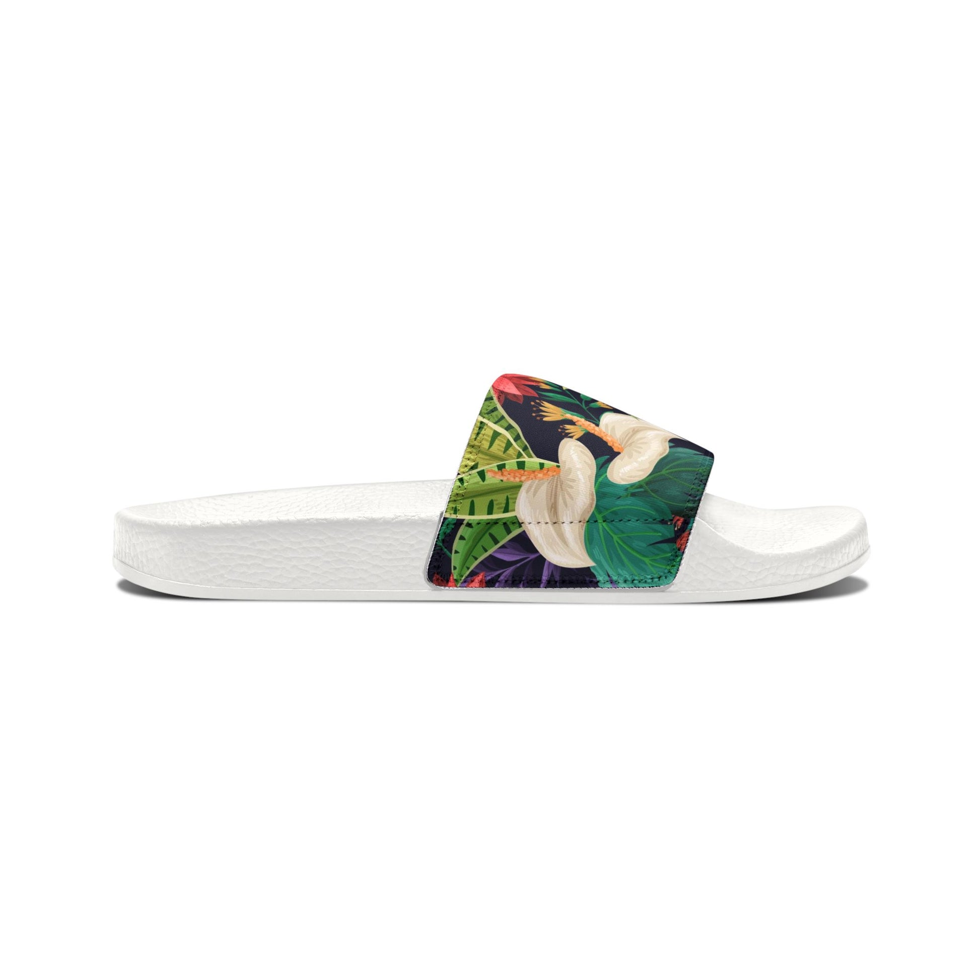 "Nocturnal Blooms: Nighttime Botanical Beauty" Men's Beach Sandals - Island Vibes For Life