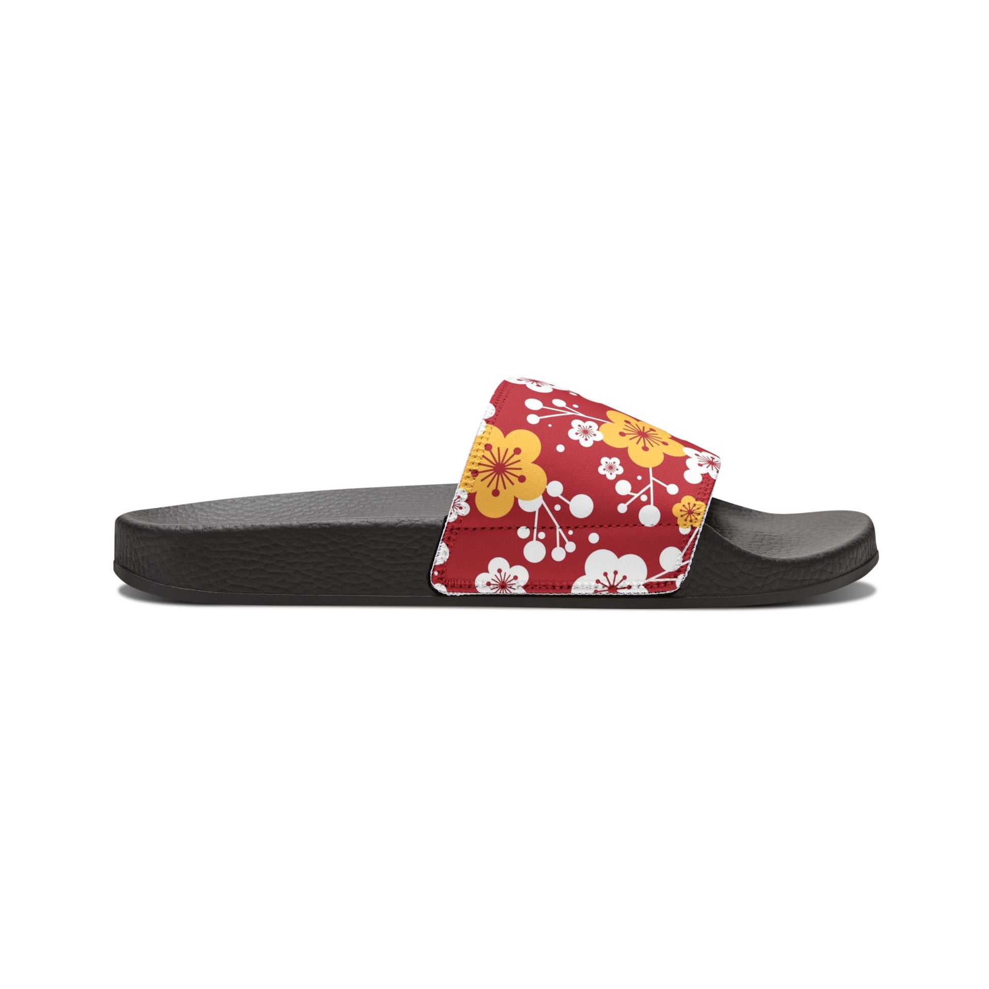 "Plum Crazy: a Floral Design"  Men's Beach Sandals - Island Vibes For Life