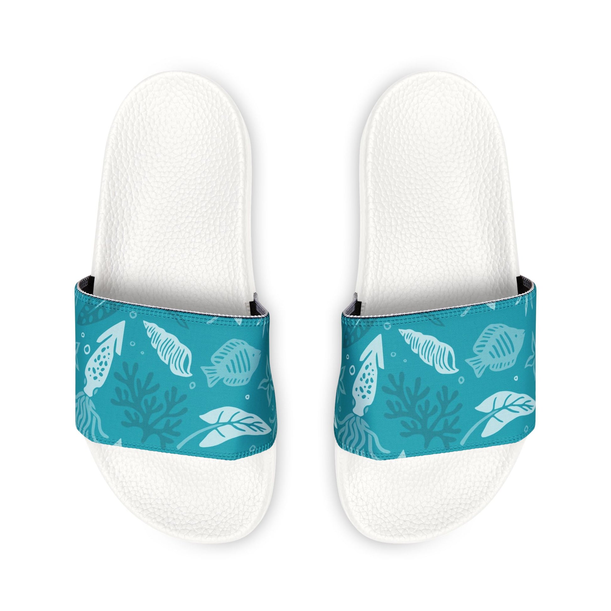 "Seaside Serenade: Teal Marine Ballet" Men's Beach Sandals - Island Vibes For Life