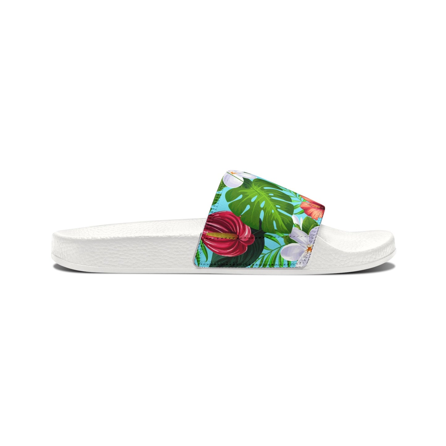 "Jungle Odyssey Hues: Celadon Blue" Men's Beach Sandals - Island Vibes For Life