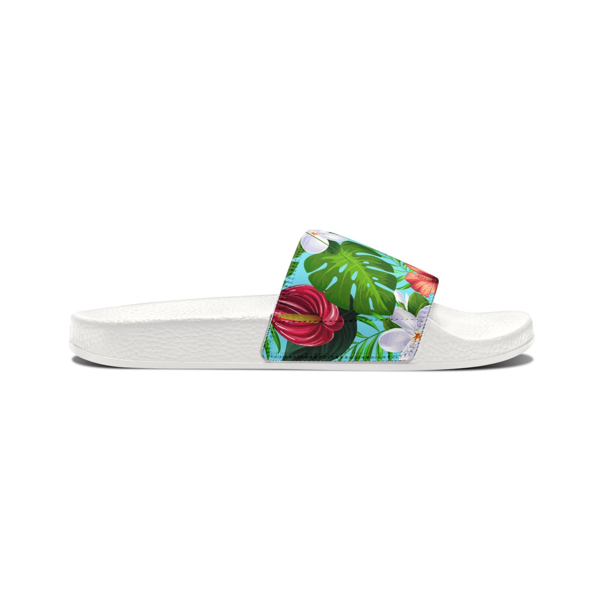"Jungle Odyssey Hues: Celadon Blue" Men's Beach Sandals - Island Vibes For Life