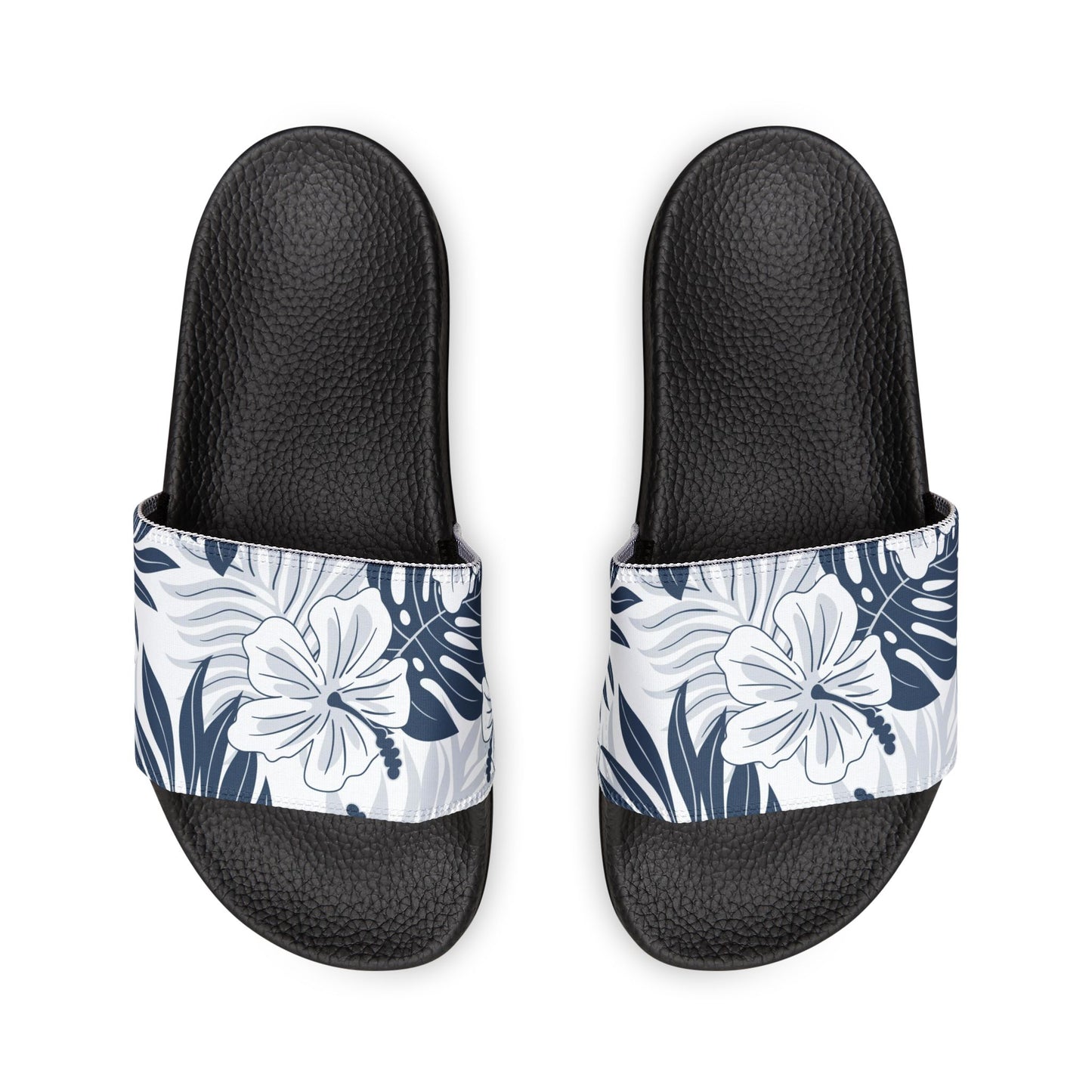 "Noir Tides: Aloha In Darkness" Men's Slide Sandals - Island Vibes For Life