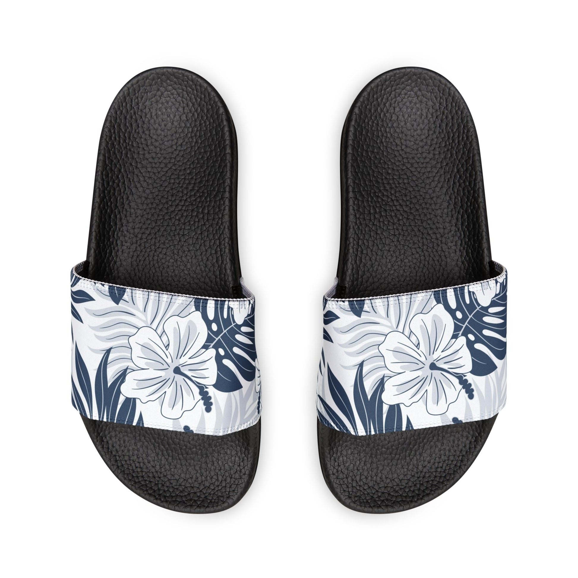 "Noir Tides: Aloha In Darkness" Men's Slide Sandals - Island Vibes For Life