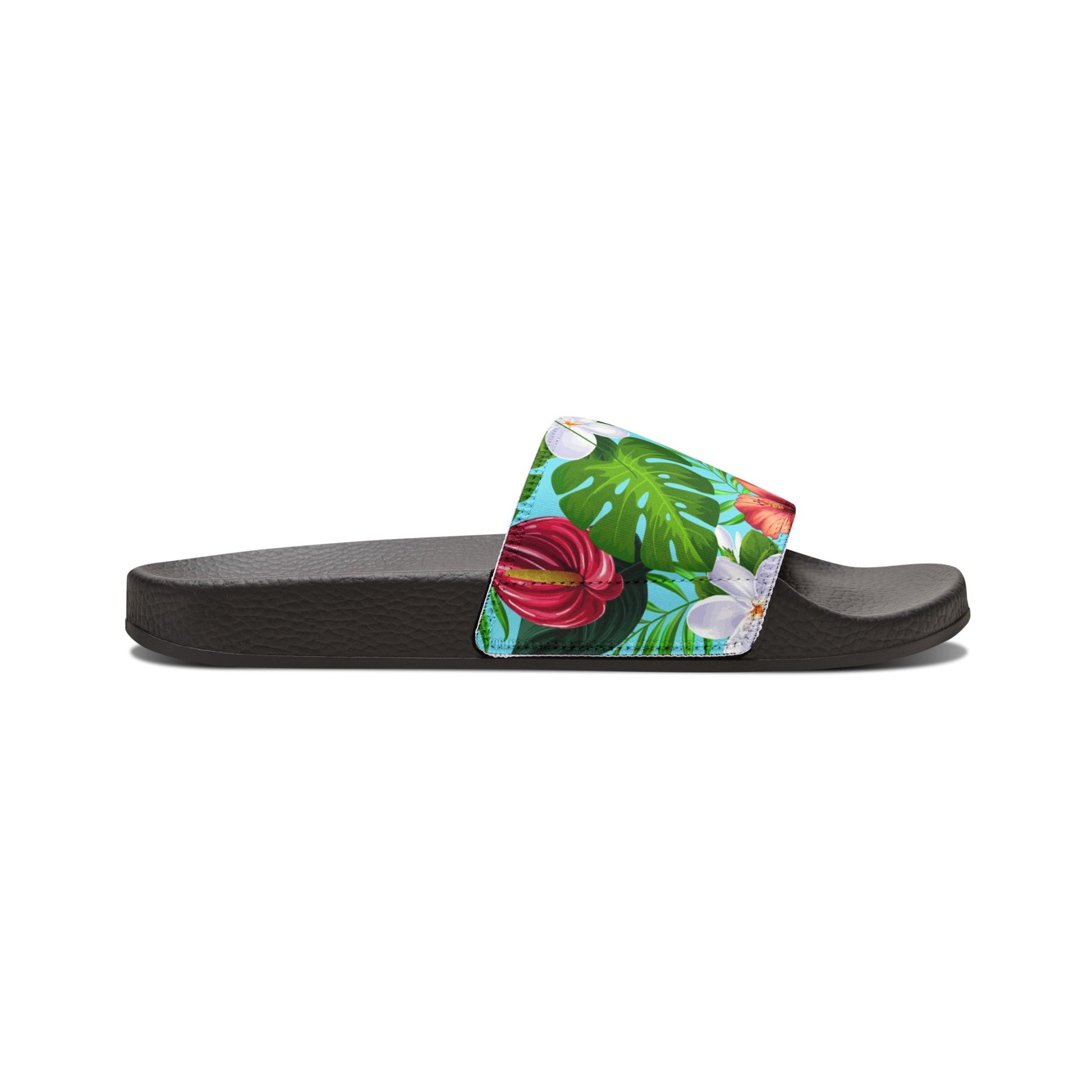 "Jungle Odyssey Hues: Celadon Blue" Men's Beach Sandals - Island Vibes For Life