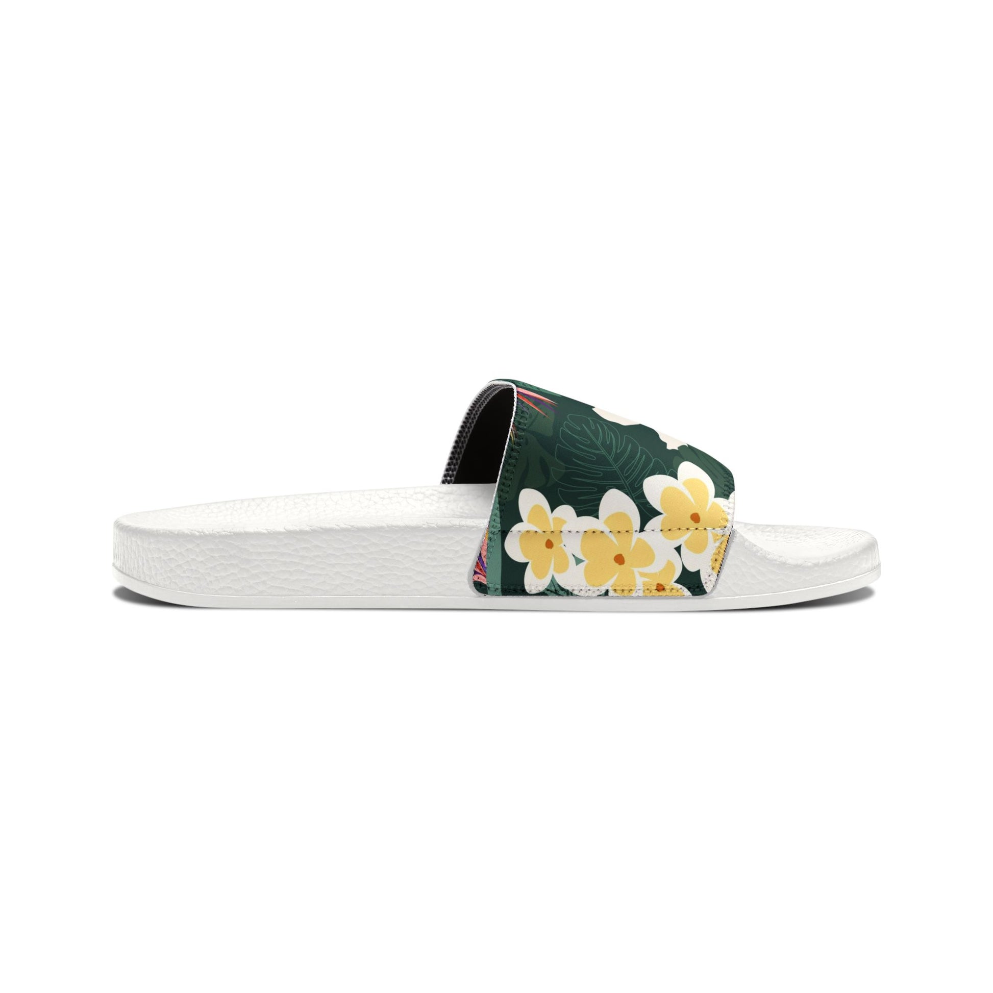 "Dark Allure with Floral Flourish" Women's Beach Sandals - Island Vibes For Life