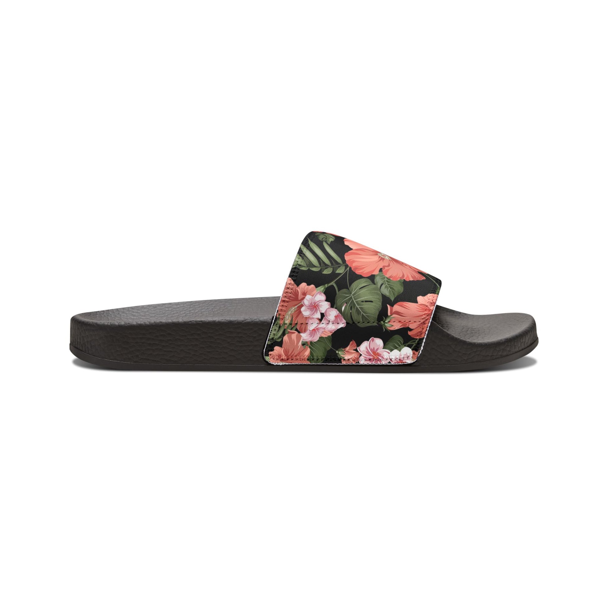 "Midnight Bloomscape" Men's Beach Sandals - Island Vibes For Life