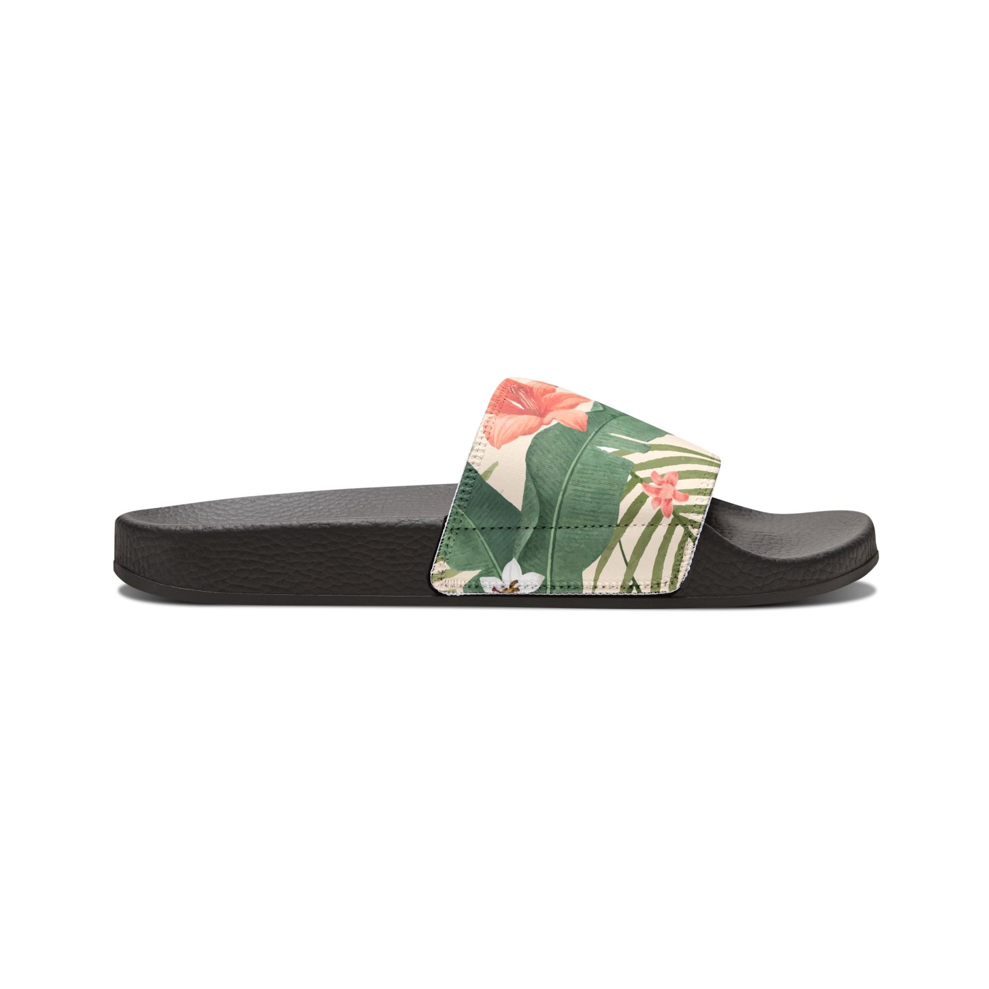 "Hibiscus Palm Oasis" Men's Beach Sandals - Island Vibes For Life