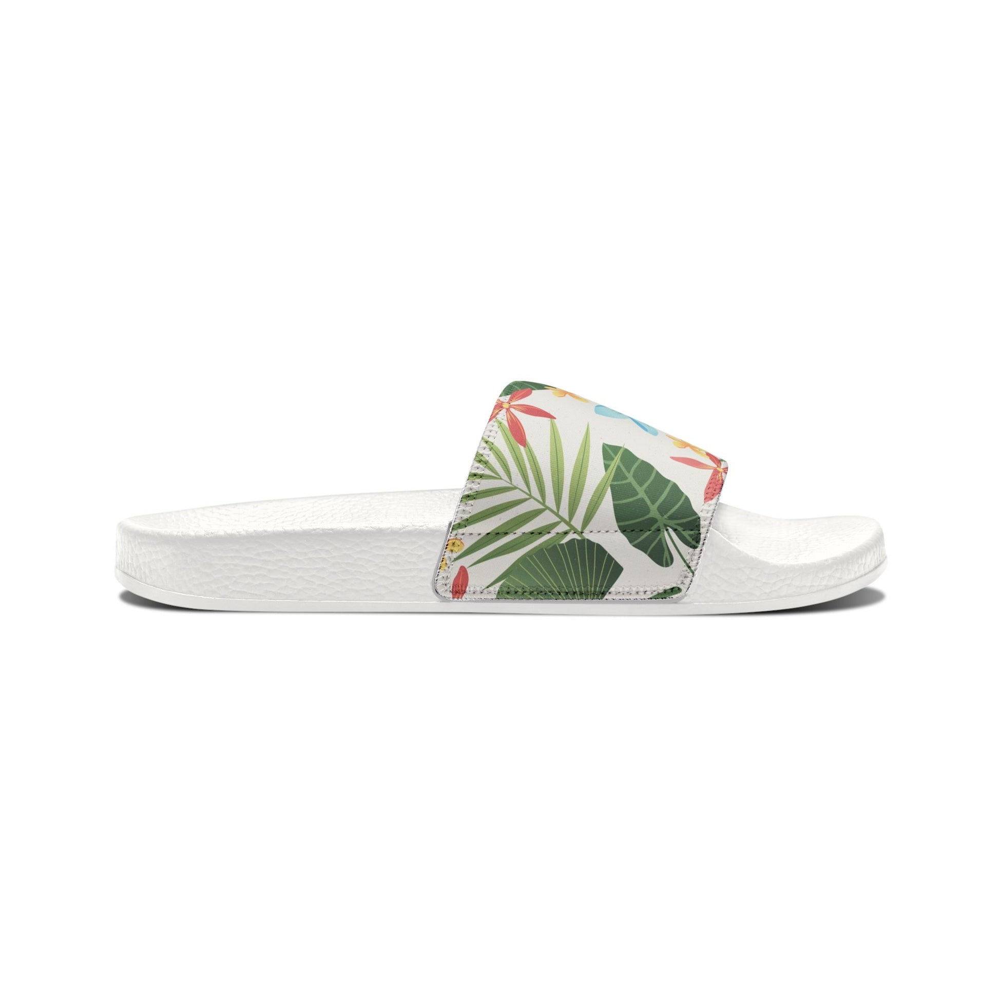 "Caribbean Leaf Carnival" Men's Beach Sandals - Island Vibes For Life