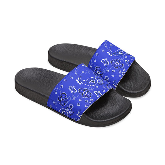 "Blue Paisley Bliss" Men's Beach Sandals - Island Vibes For Life