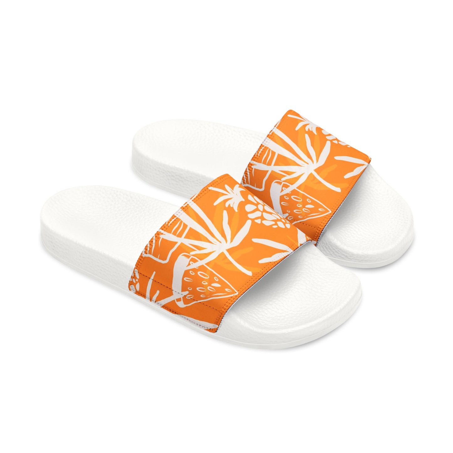 "Orange Pineapple Papaya Fusion" Men's Beach Sandals - Island Vibes For Life