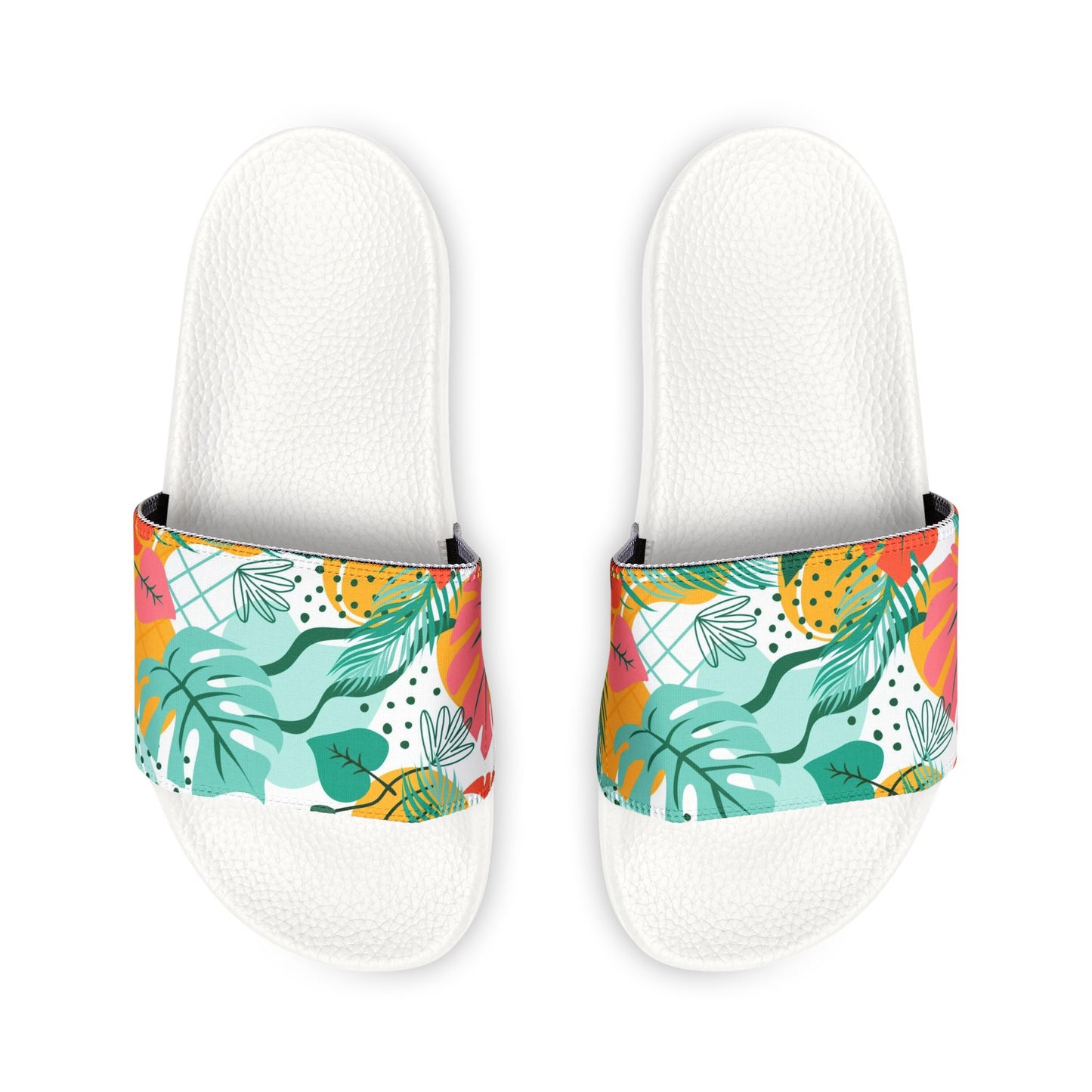 "Island Leaves Kaleidoscope" Men's Beach Sandals - Island Vibes For Life