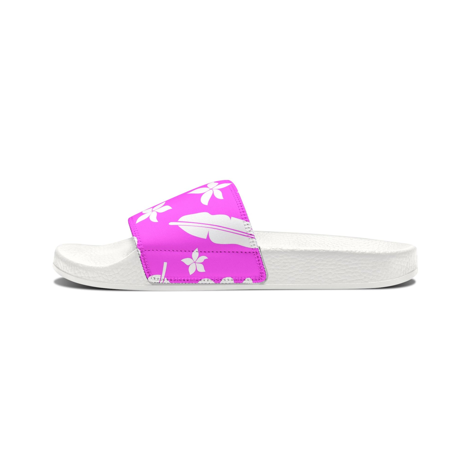 "White Hibiscus Escape" Men's Beach Sandals - Island Vibes For Life