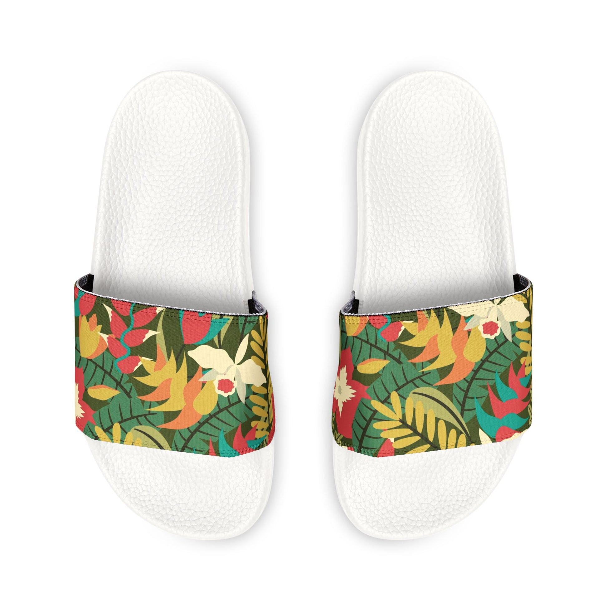 "Verde Vista: A Botanical Fantasy" Men's Beach Sandals - Island Vibes For Life
