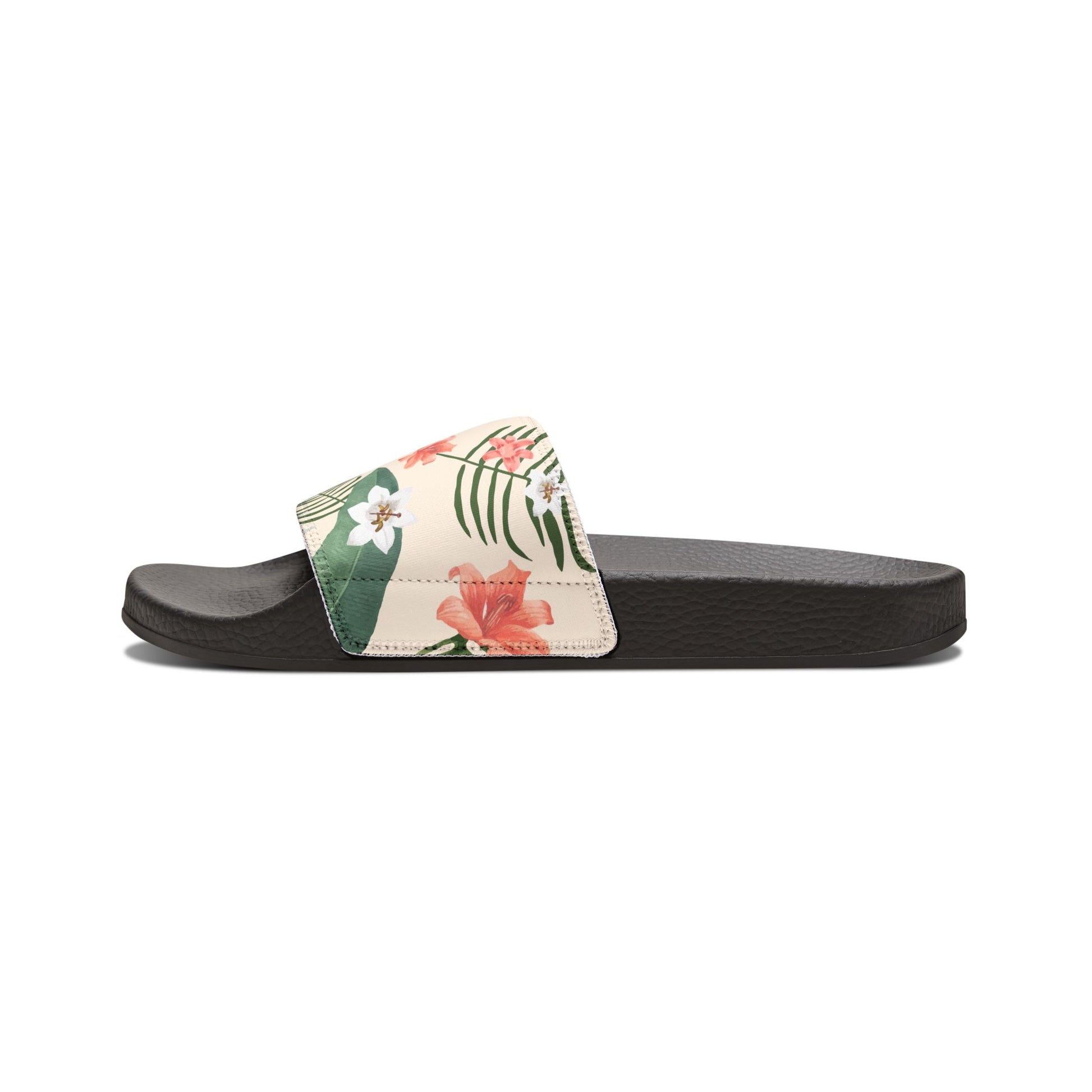"Hibiscus Palm Oasis" Men's Beach Sandals - Island Vibes For Life