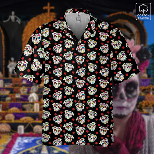 “Amor de Pug"  Día de Muertos Cotton Celebration Shirt