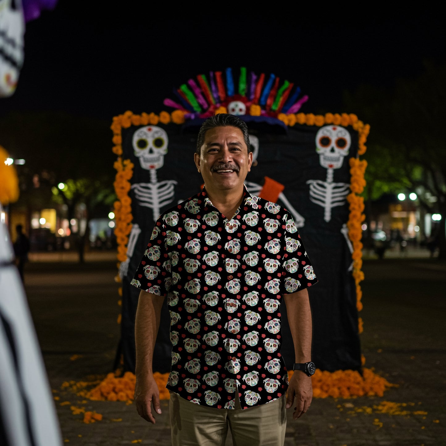 “Amor de Pug"  Día de Muertos Cotton Celebration Shirt