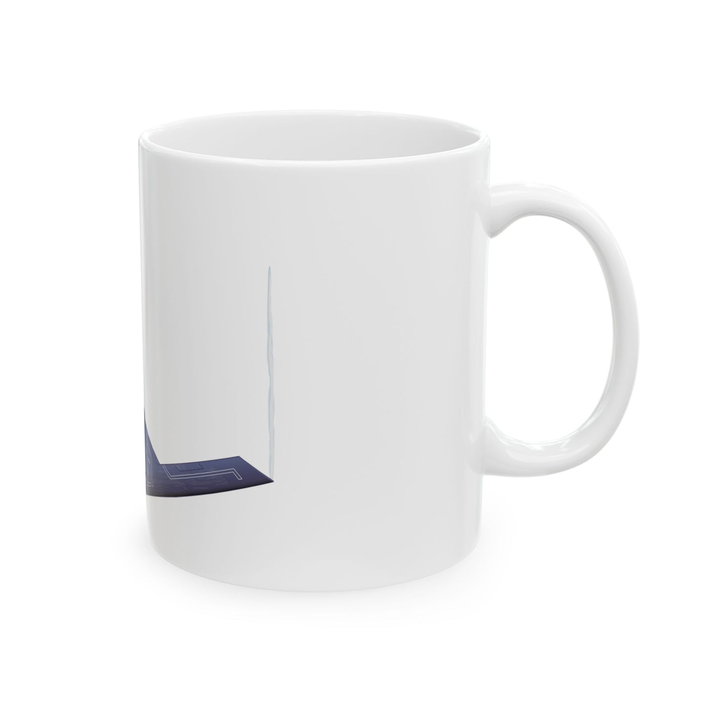 B-21 Raider ceramic mug with a bold stealth bomber graphic, perfect for daily use or as a collector's item, available in 11oz and 15oz sizes.