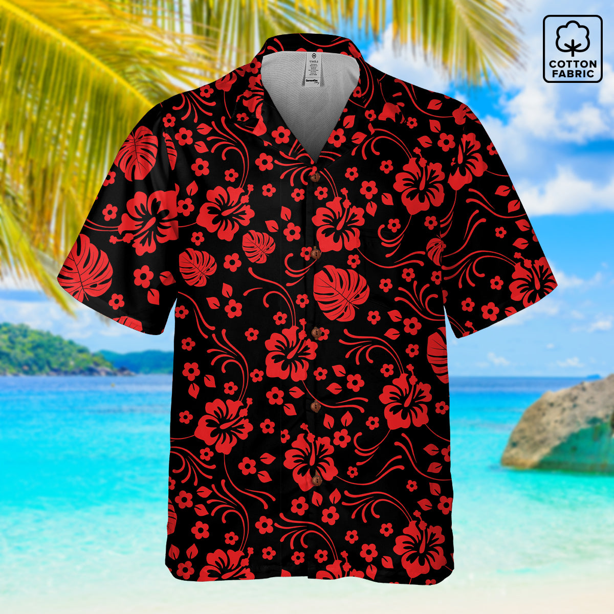 "Black Sands" Hawaiian Shirt - 100% Cotton