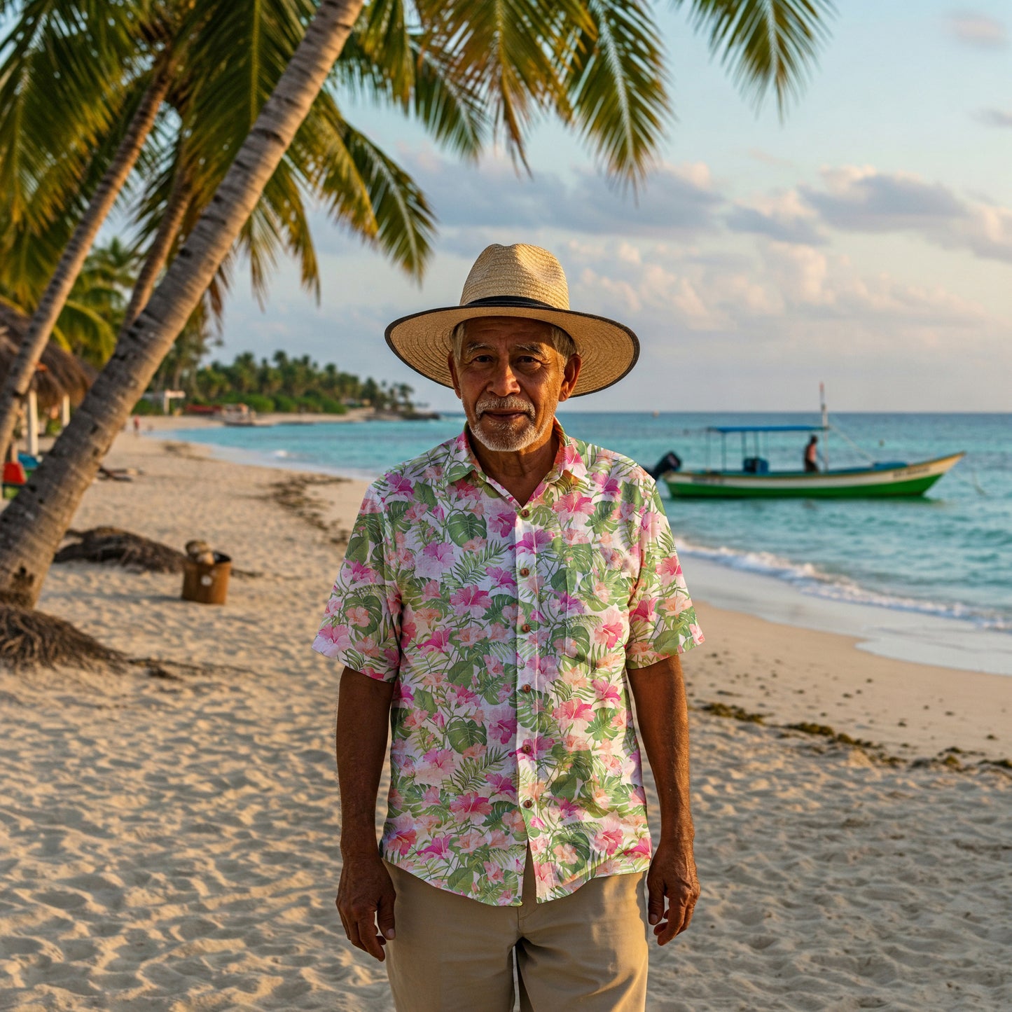 "Blooming Hibiscus" Hawaiian Shirt - 100% Cotton