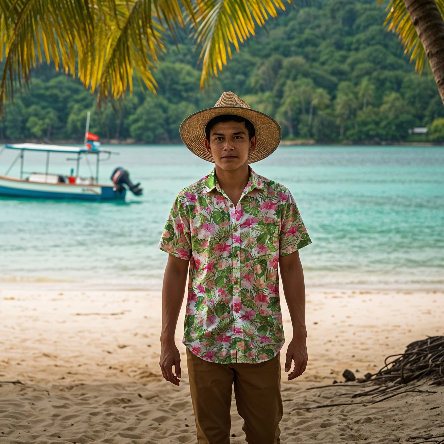 "Blooming Hibiscus" Hawaiian Shirt - 100% Cotton