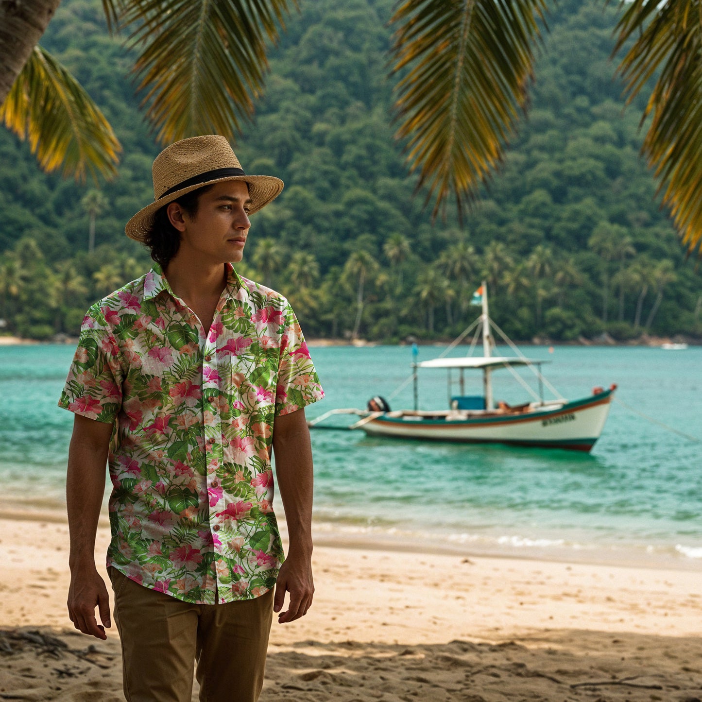 "Blooming Hibiscus" Hawaiian Shirt - 100% Cotton