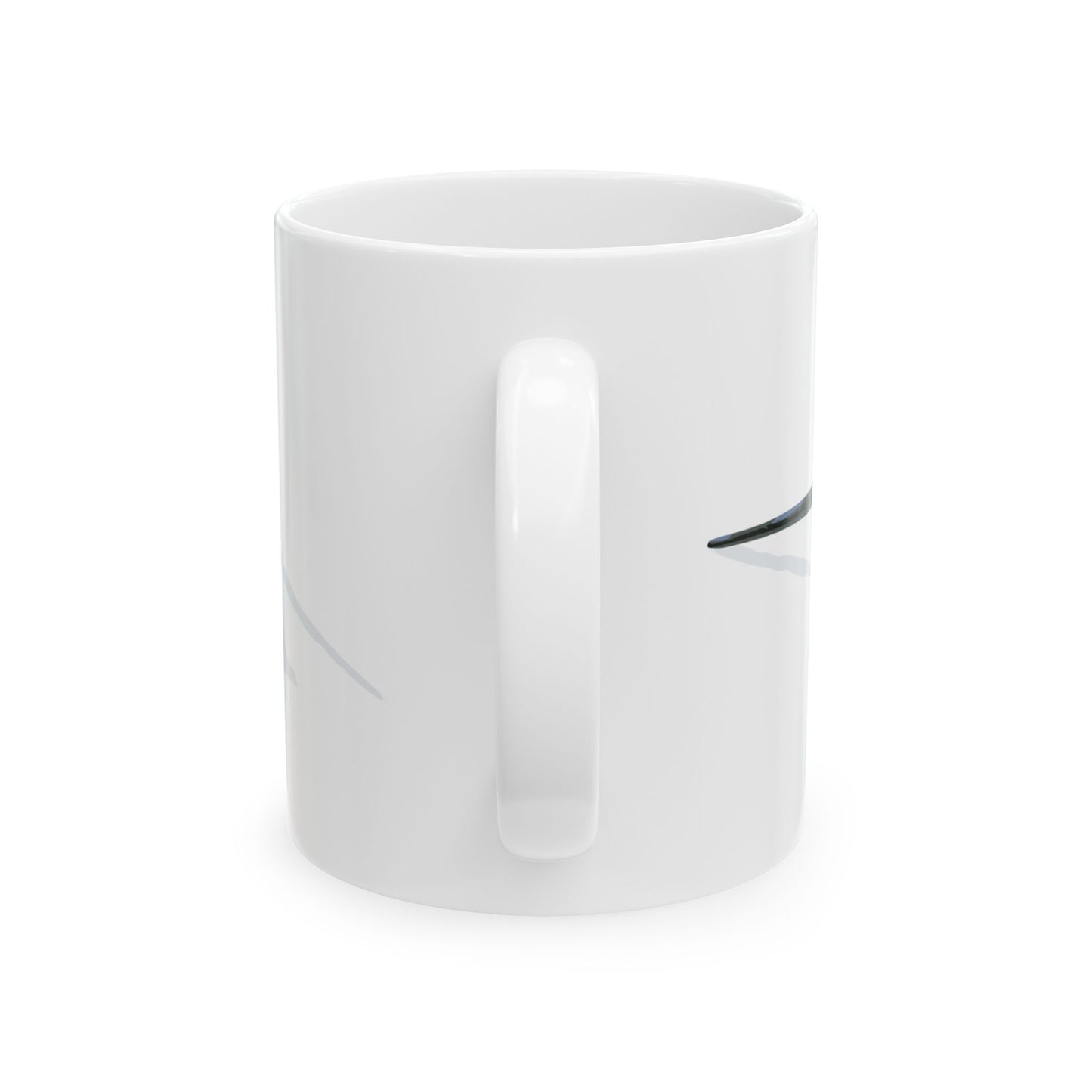 B-25 "Berlin Express" bomber illustration on a ceramic mug, ideal for collectors, available in 11oz and 15oz sizes, microwave and dishwasher safe.