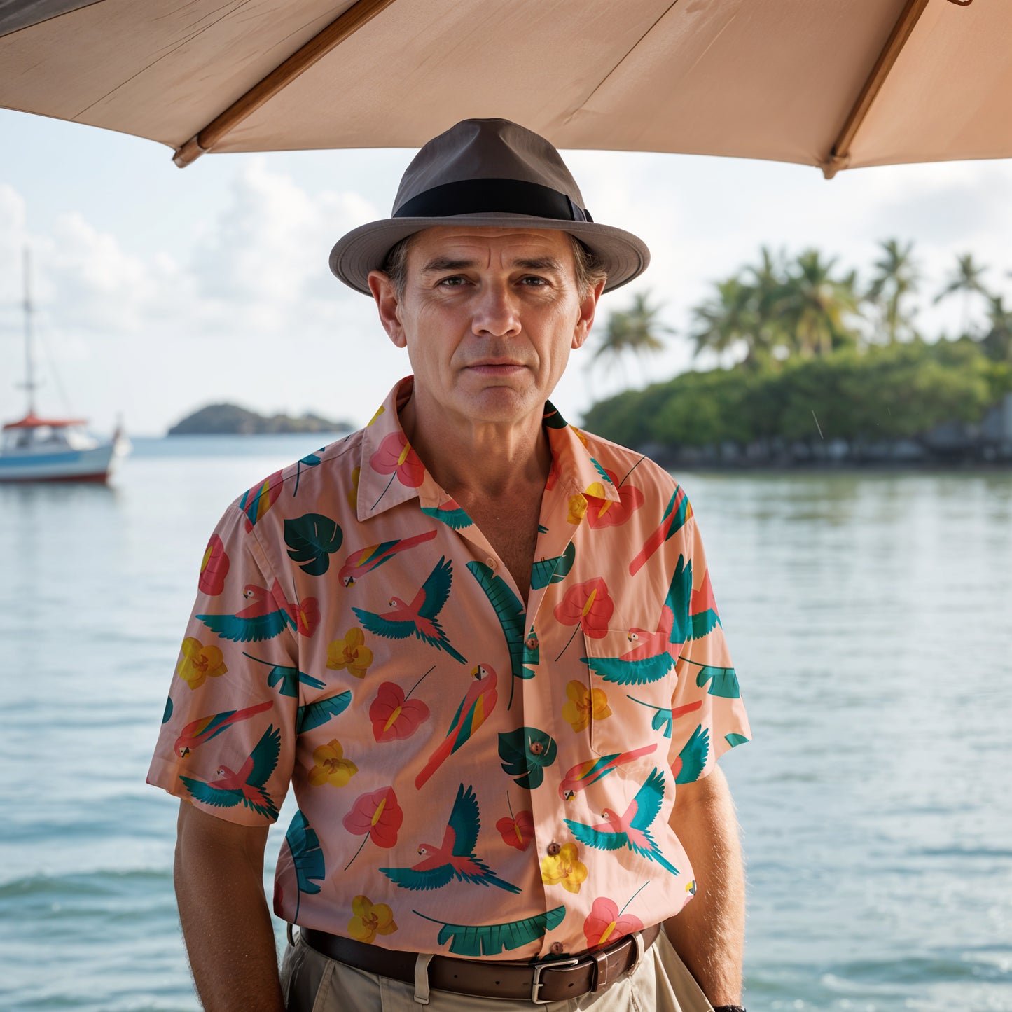 "Colorful Plumage" Hawaiian Shirt - 100% Cotton