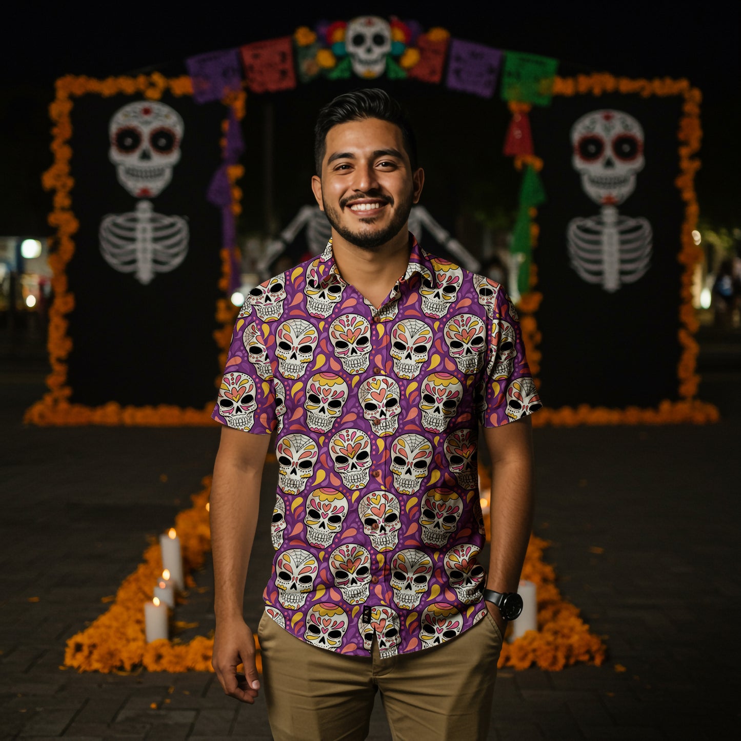 “Corazones Eternos” Día de Muertos Cotton Celebration Shirt