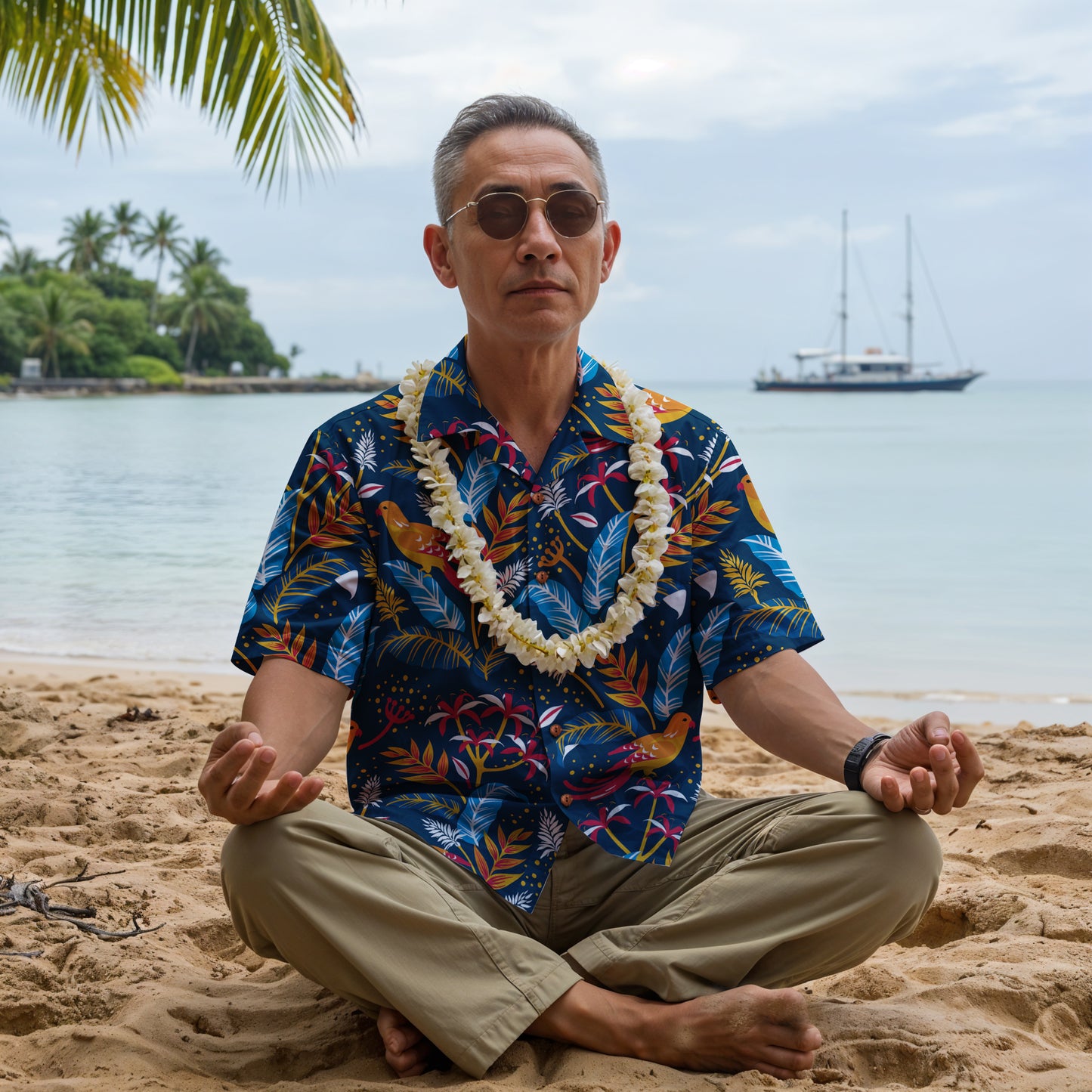 "Crazy Birds" Hawaiian Shirt - 100% Cotton