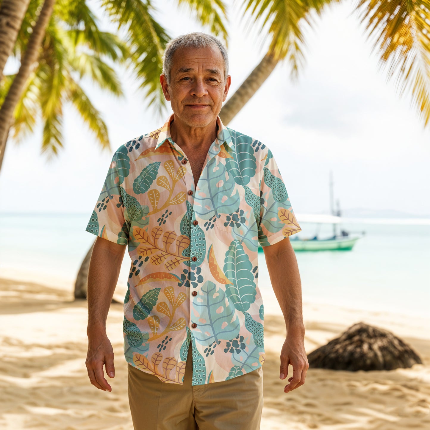 "Earthy Tropics Reverie" Hawaiian Shirt - 100% Cotton