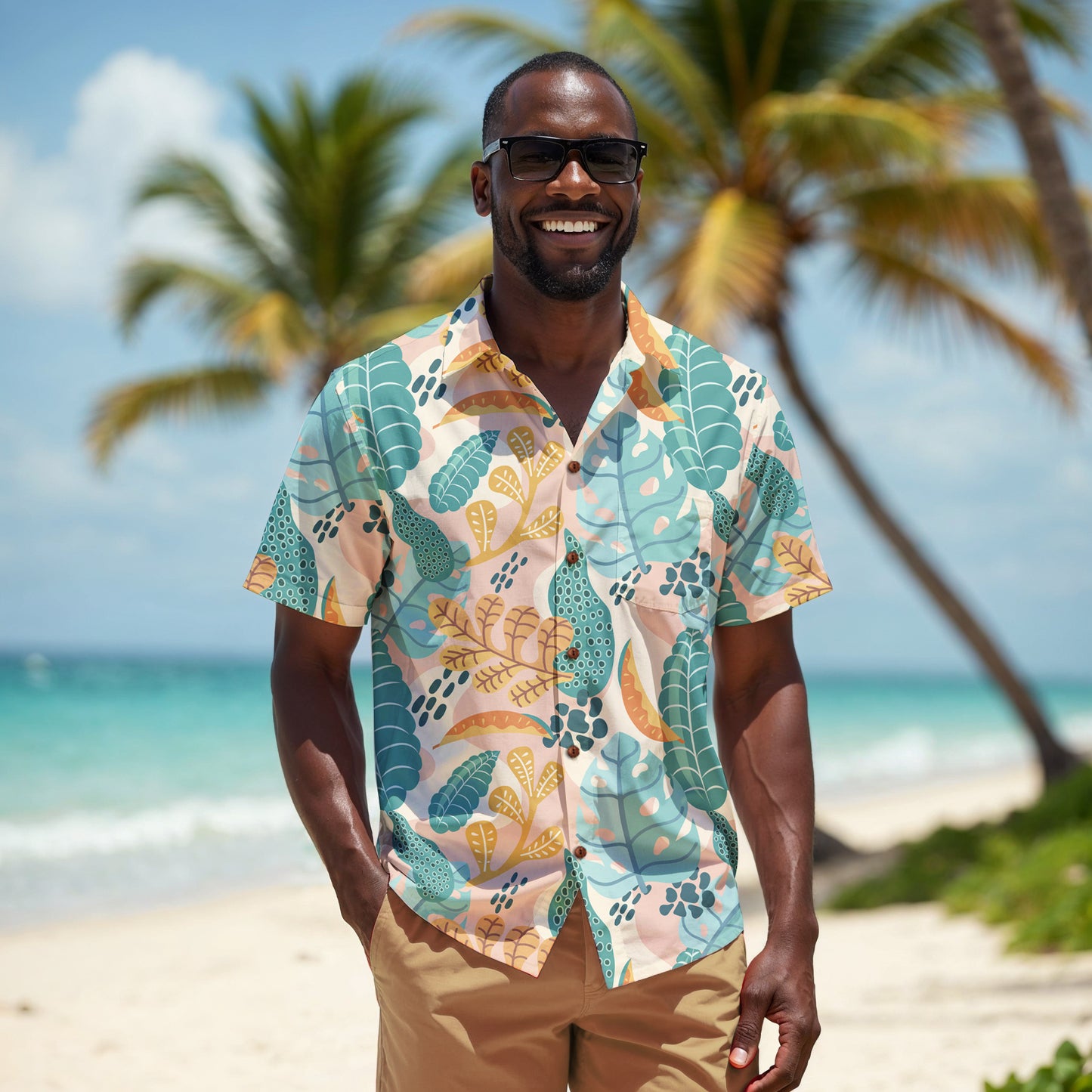 "Earthy Tropics Reverie" Hawaiian Shirt - 100% Cotton