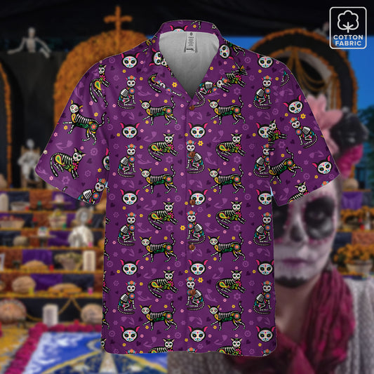 “El Gato Eterno” Día de Muertos Cotton Celebration Shirt
