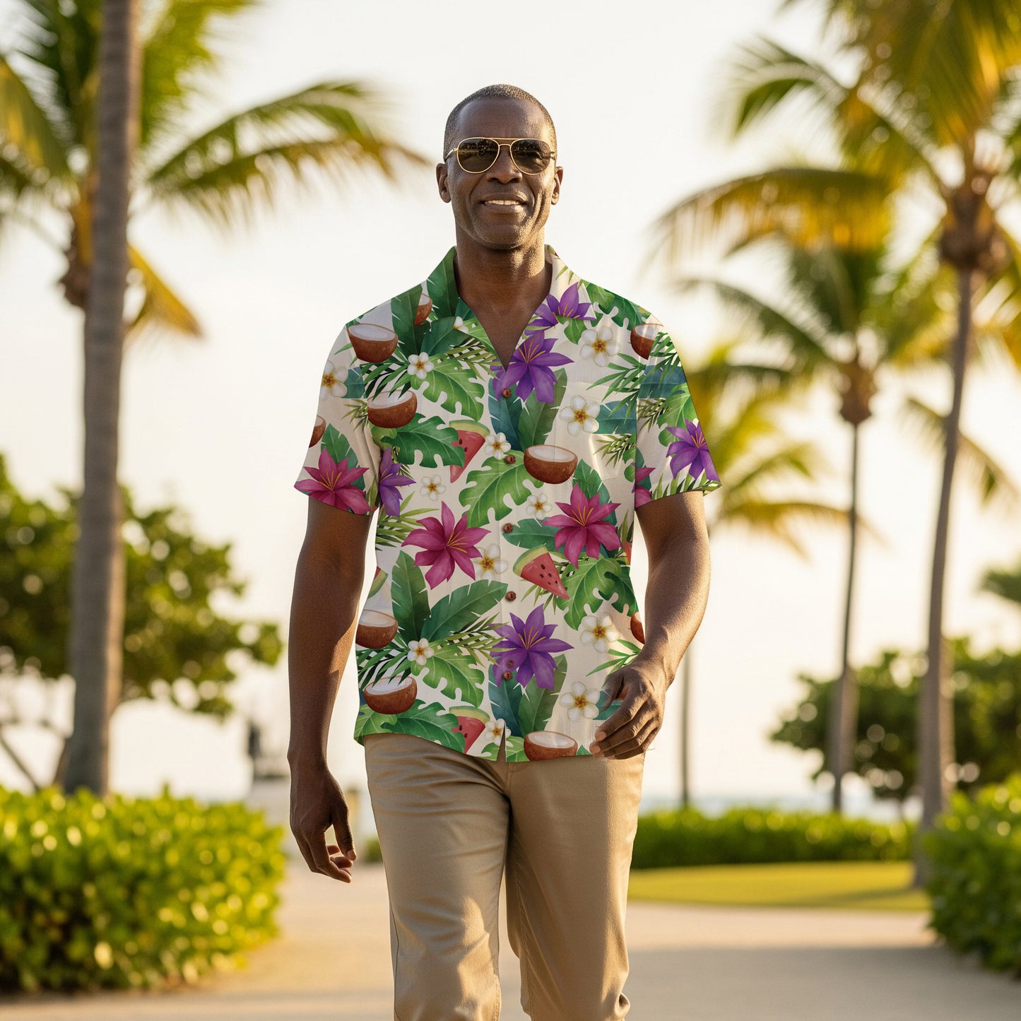 "Exotic Fruit Blossom" Hawaiian Shirt - 100% Cotton