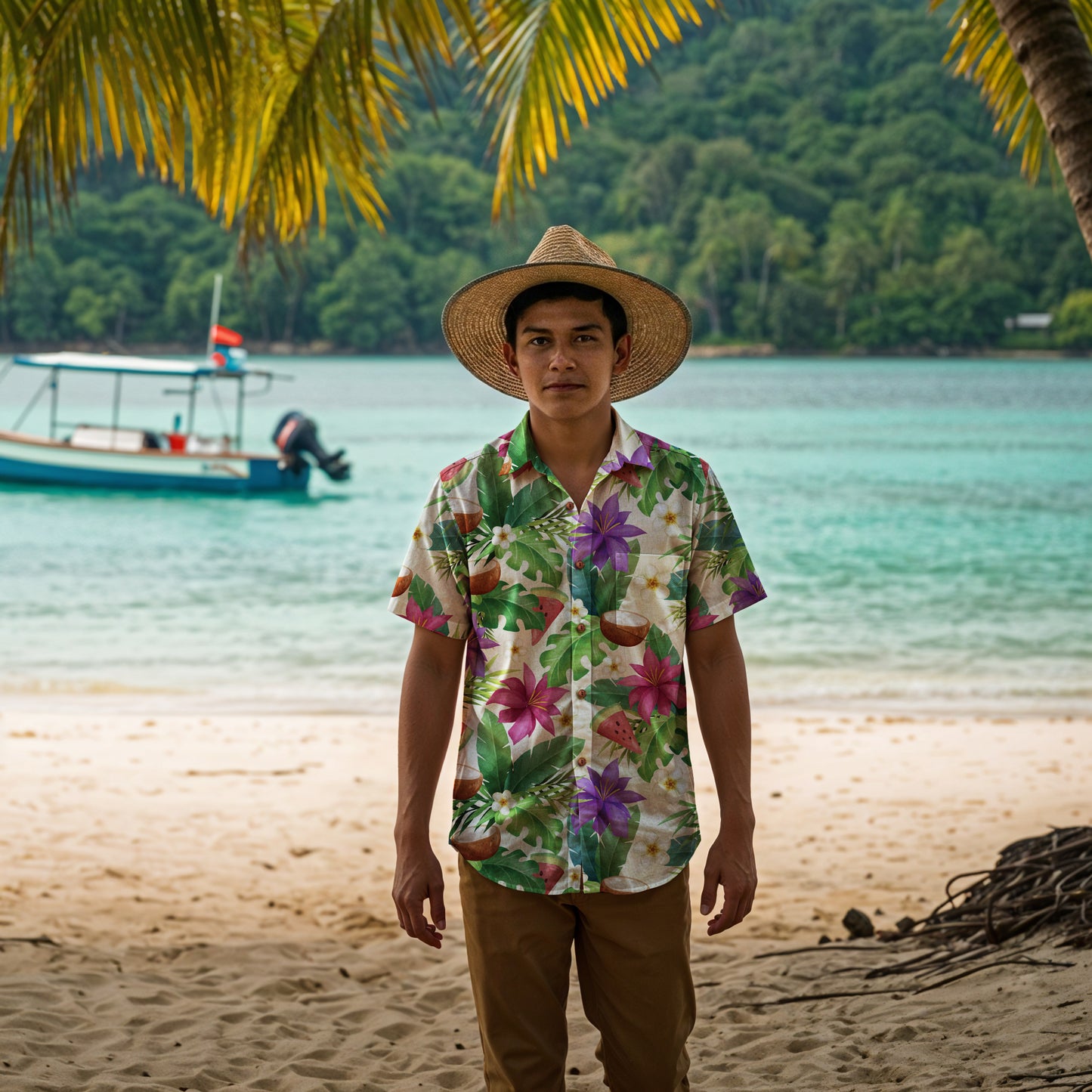 "Exotic Fruit Blossom" Hawaiian Shirt - 100% Cotton