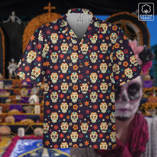 “Flores de Vida” Día de Muertos Cotton Celebration Shirt
